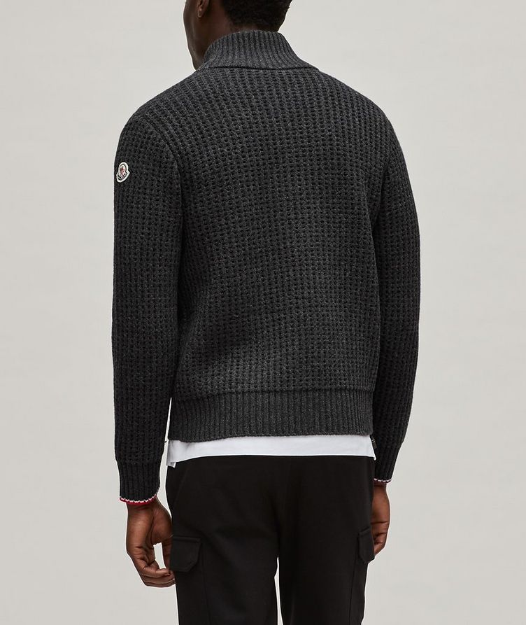 Ribbed Knit Wool-Cashmere Zip-Up Sweater image 2