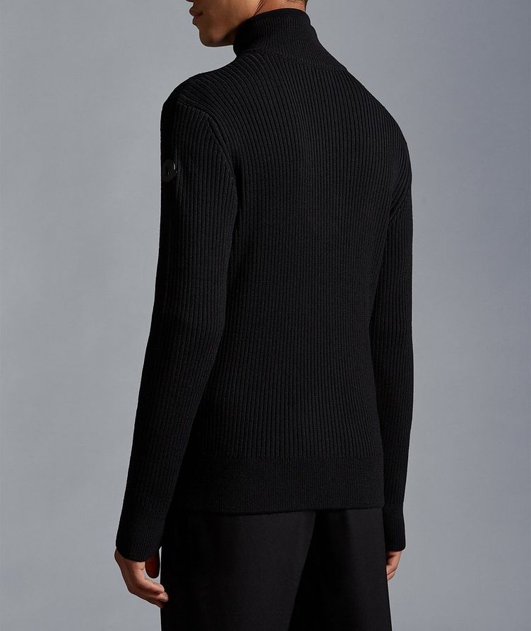 Leather Detailed Virgin Wool Knitted Sweater image 2