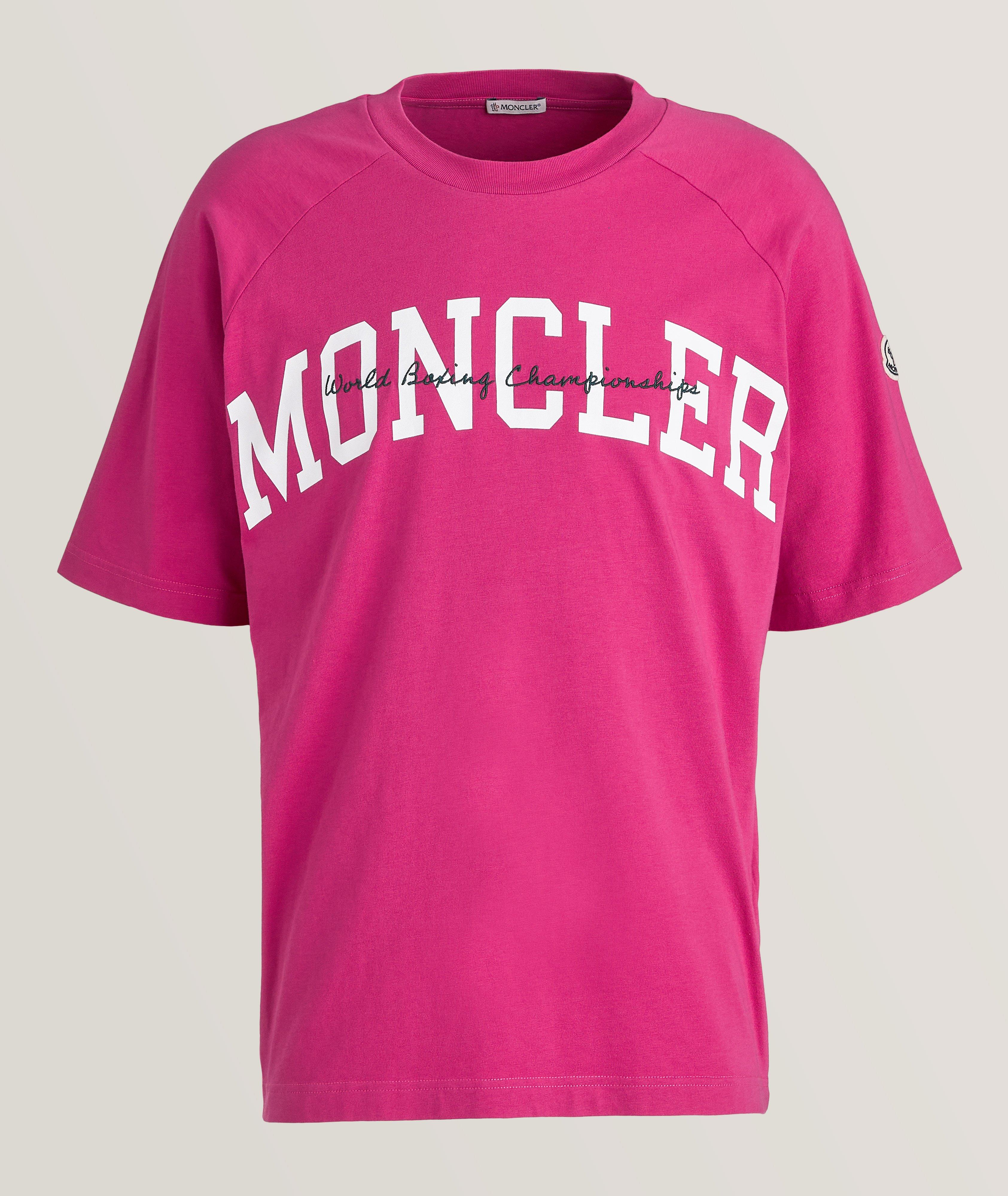 Pink moncler t shirt sale