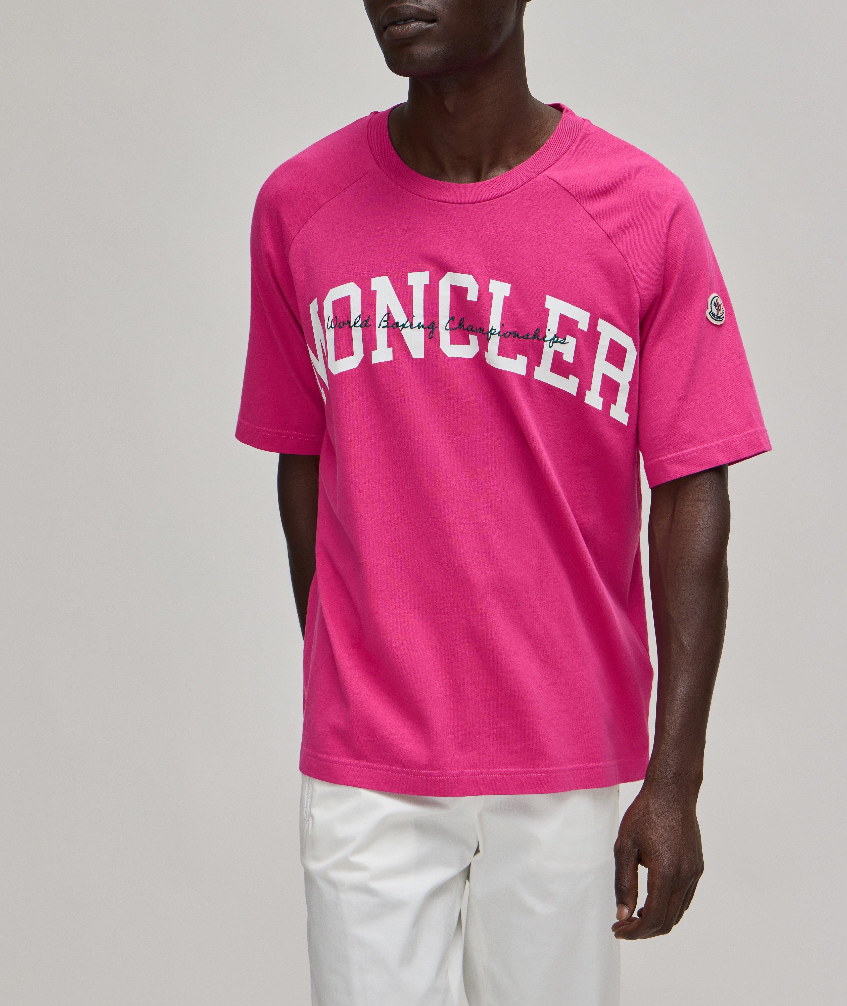 Pink moncler t shirt sale