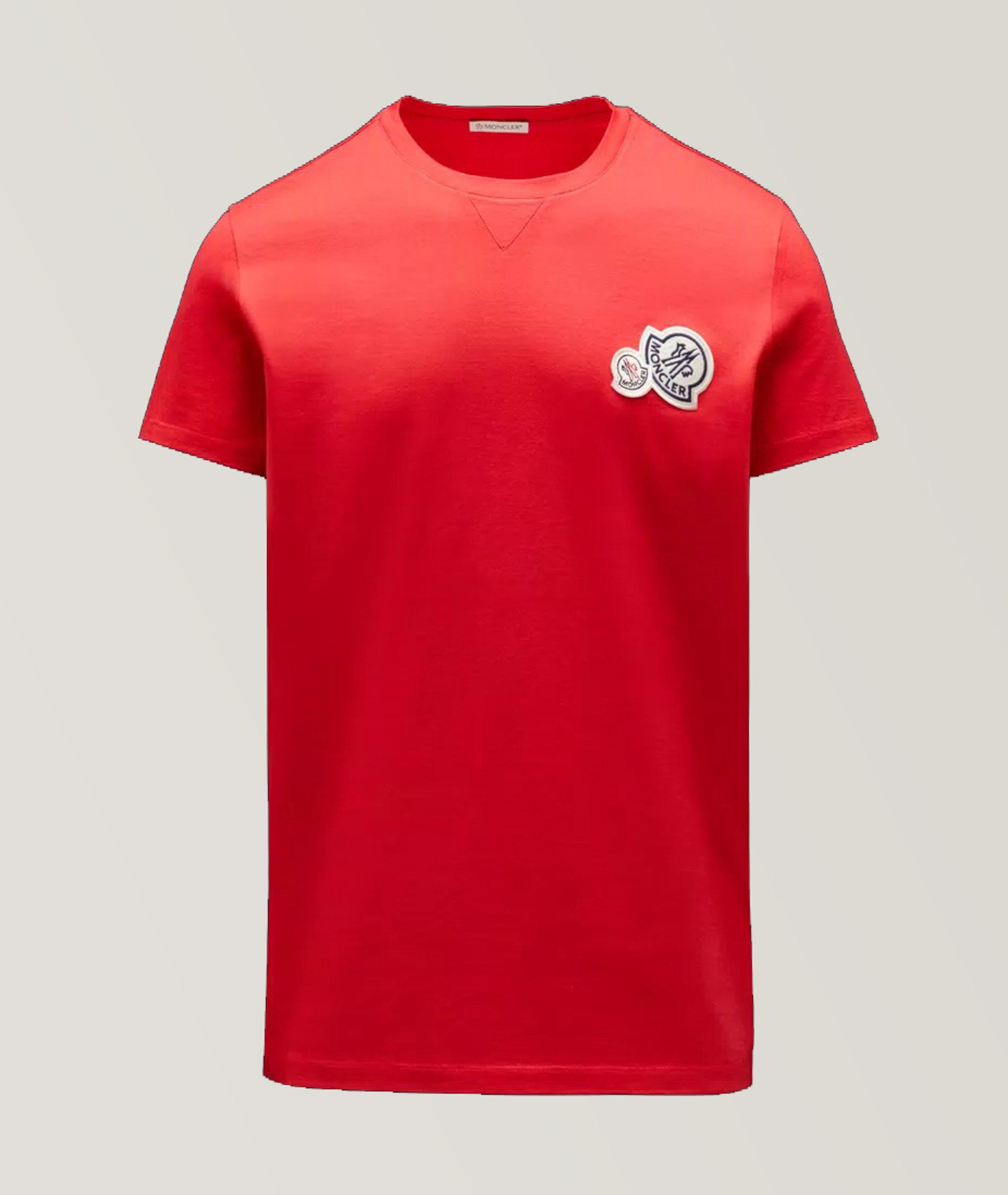 Moncler Maglia Embroidered Linked Logo Patch Cotton T-Shirt | T