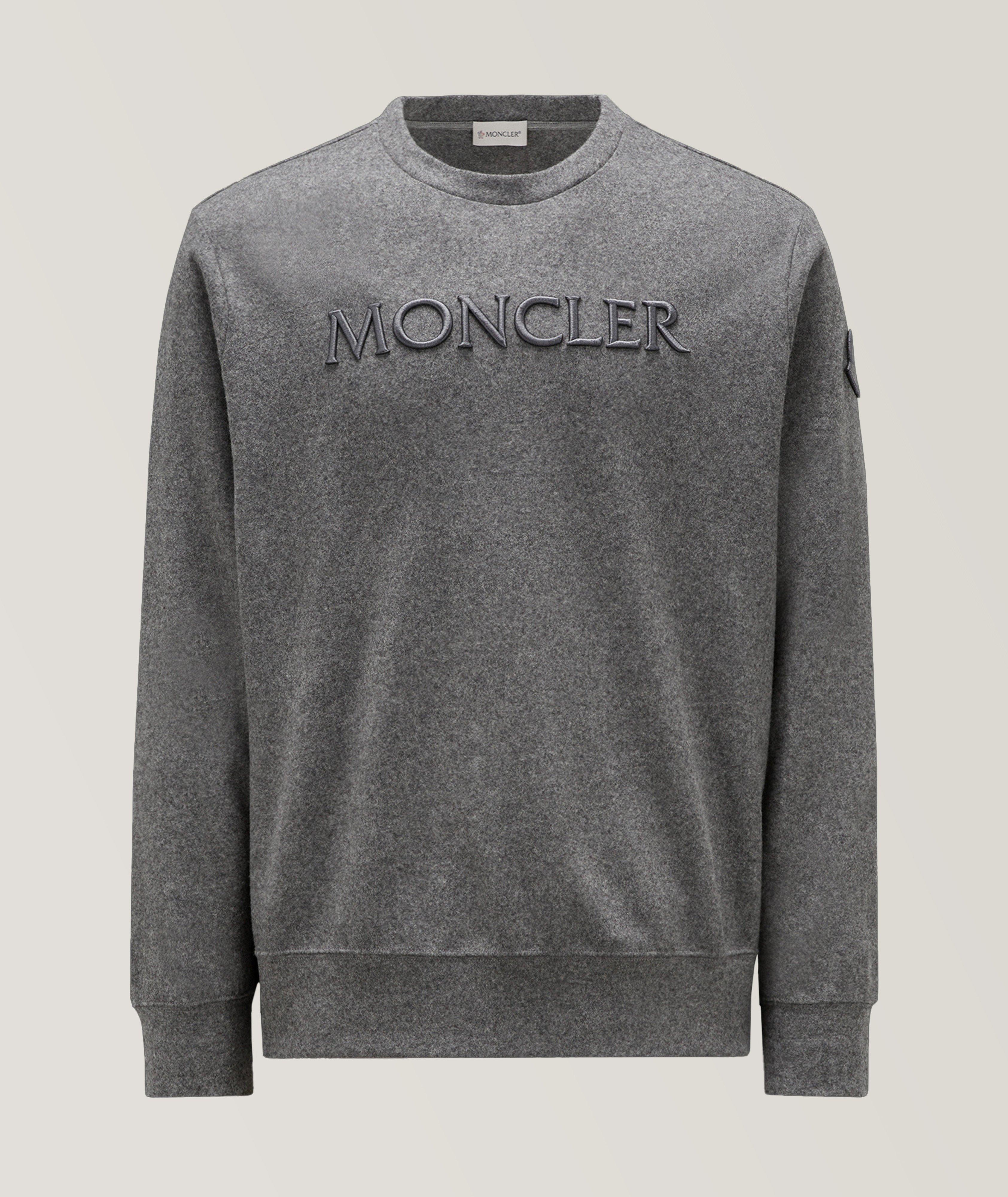 Moncler Logo Embroidered Mélange Crewneck Sweater