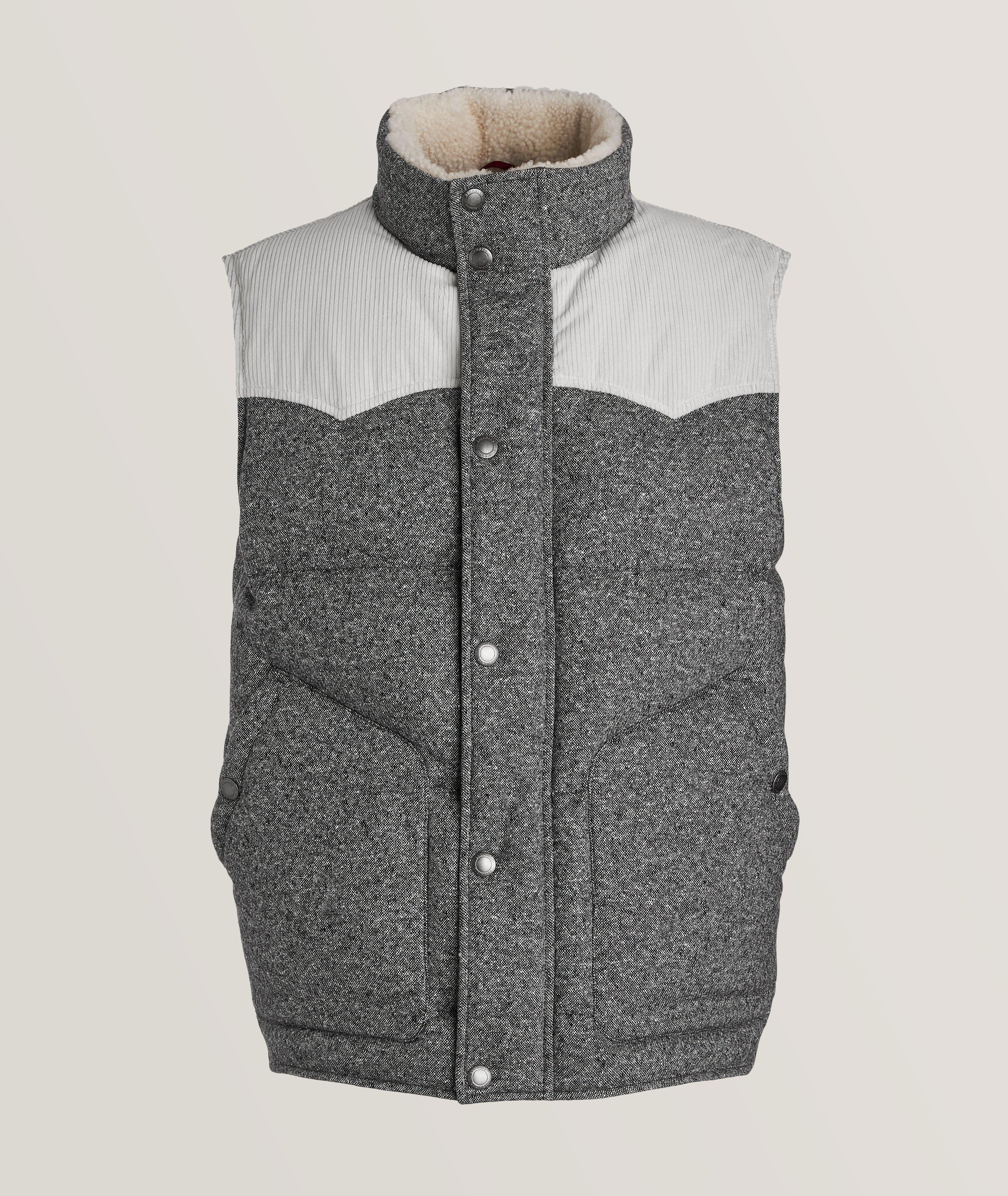 Mixed Media Shearling Down Vest  image 0