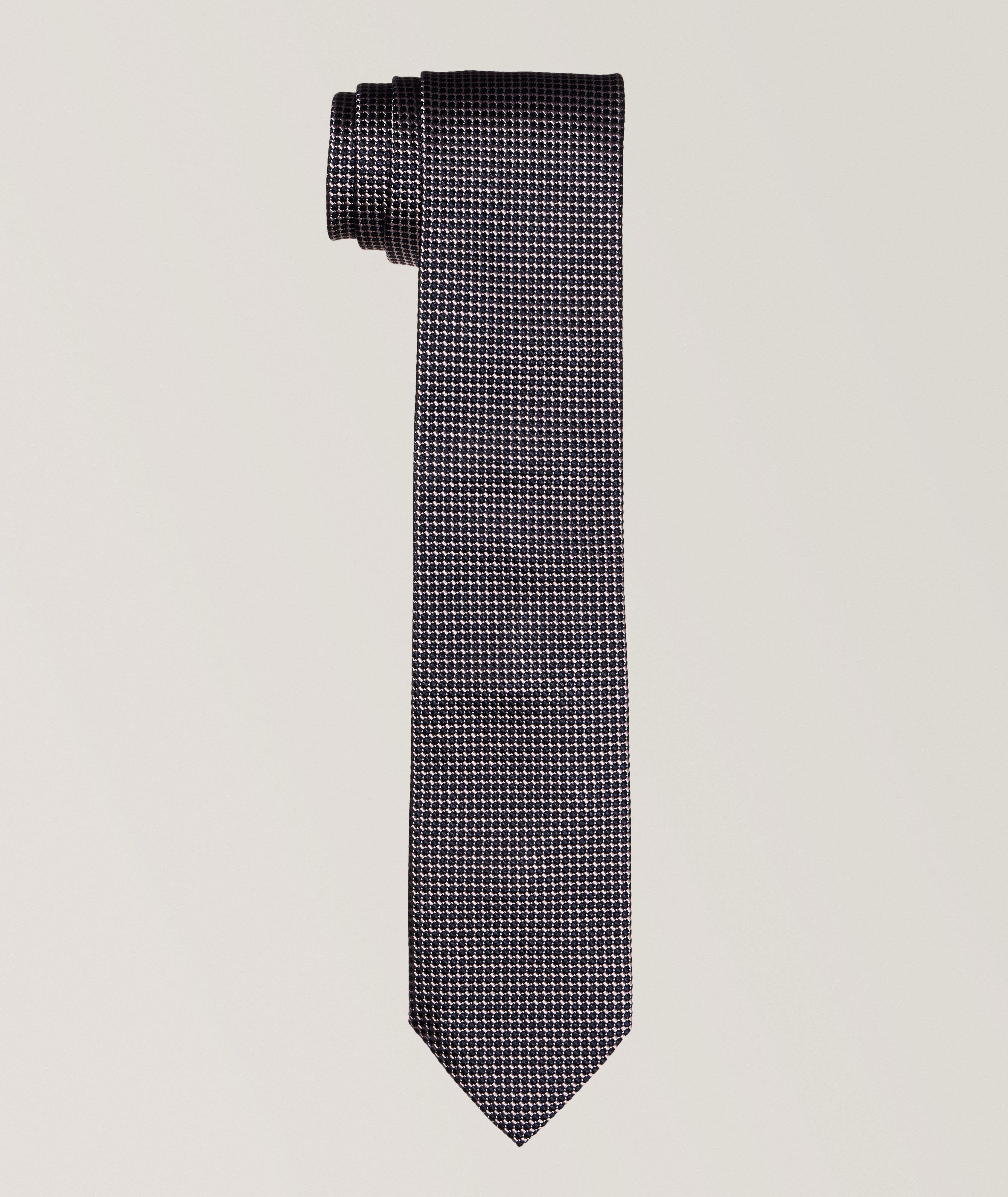 Micro Dot Pattern Silk Tie image 0