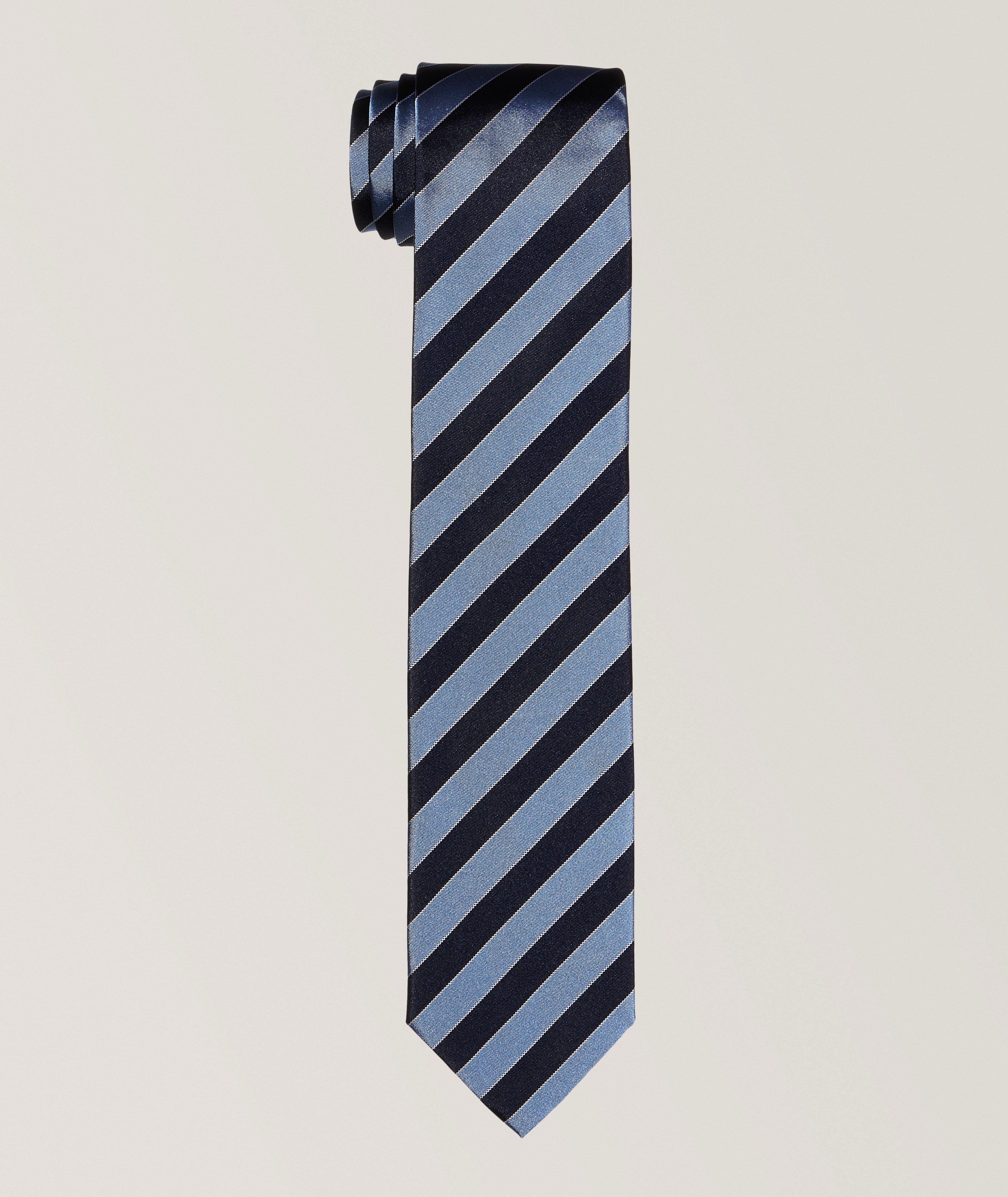 Brera Striped Pattern Silk Tie image 0