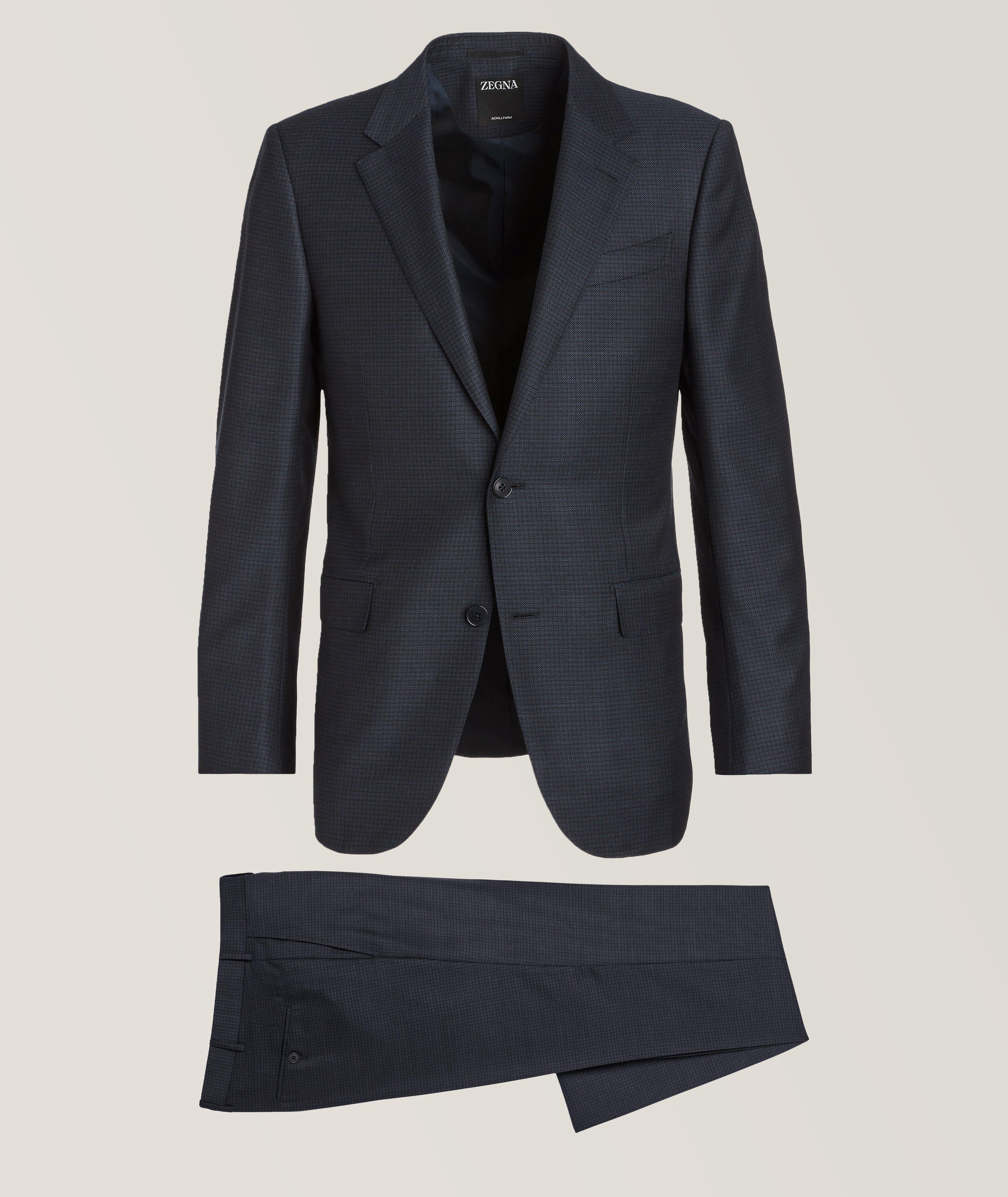 Sartorial AchillFarm Wool-Silk Miniature Check Suit image 0