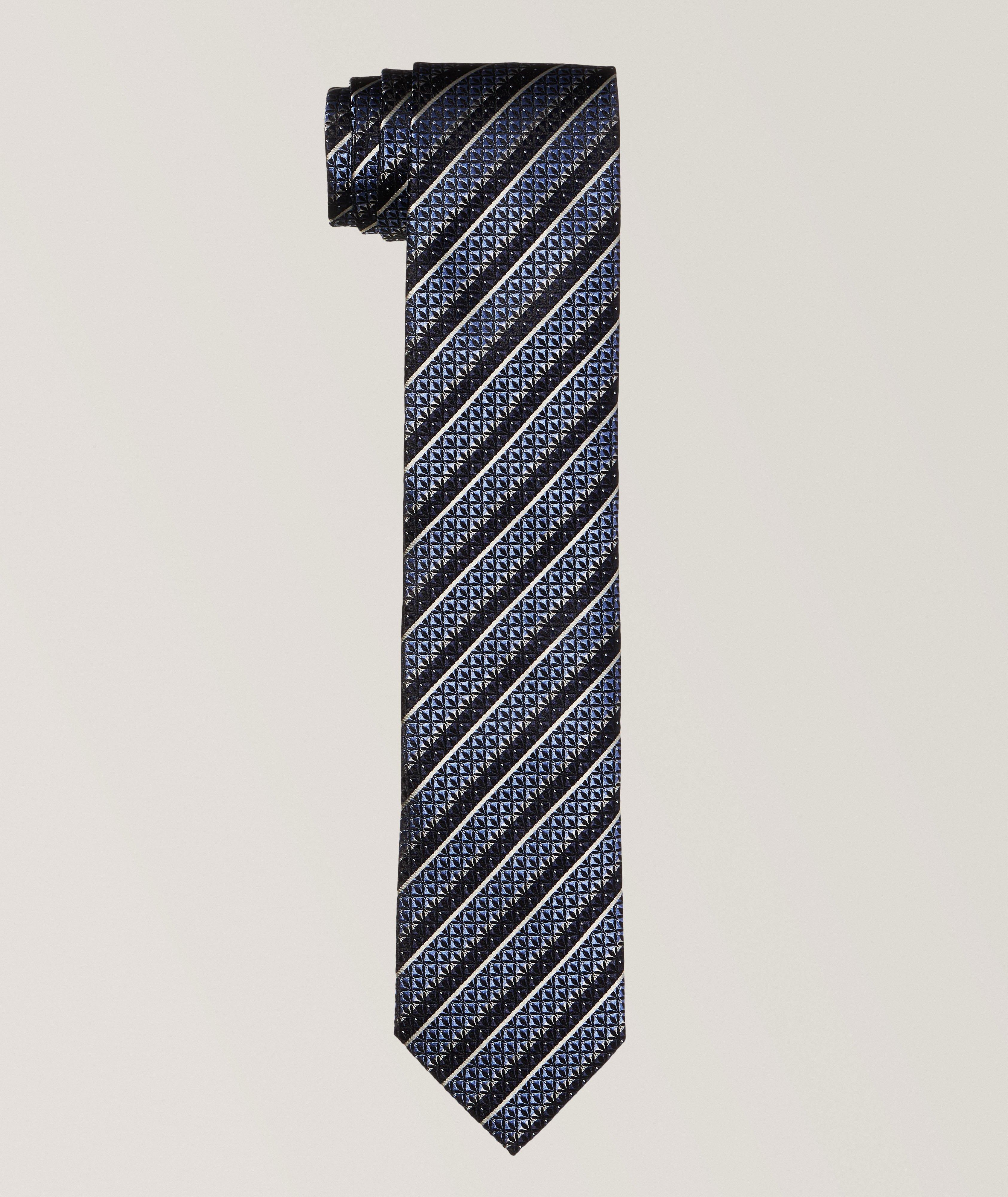Cento Fili Striped Pattern Silk Tie image 0