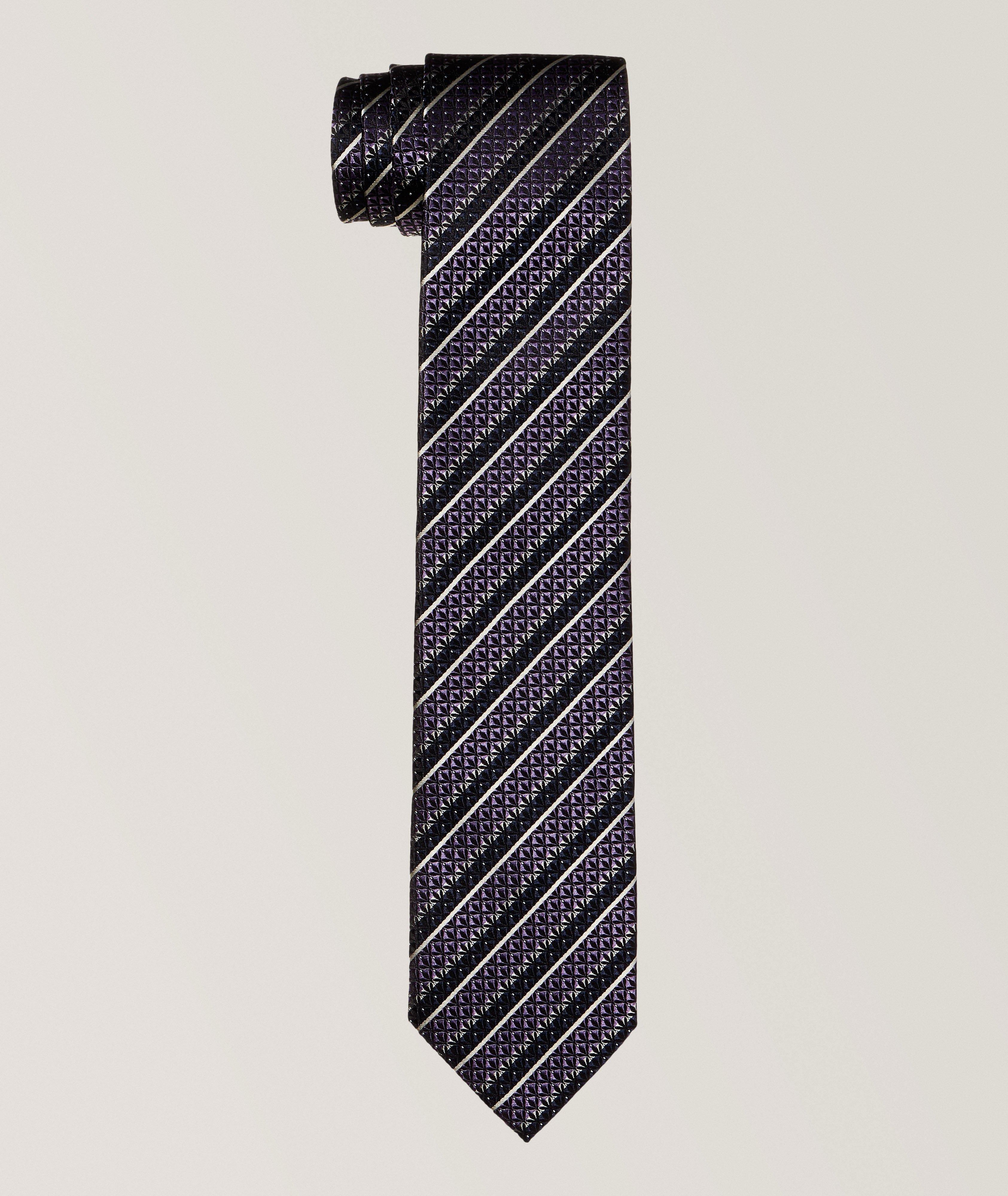 Cento Fili Striped Pattern Silk Tie image 0