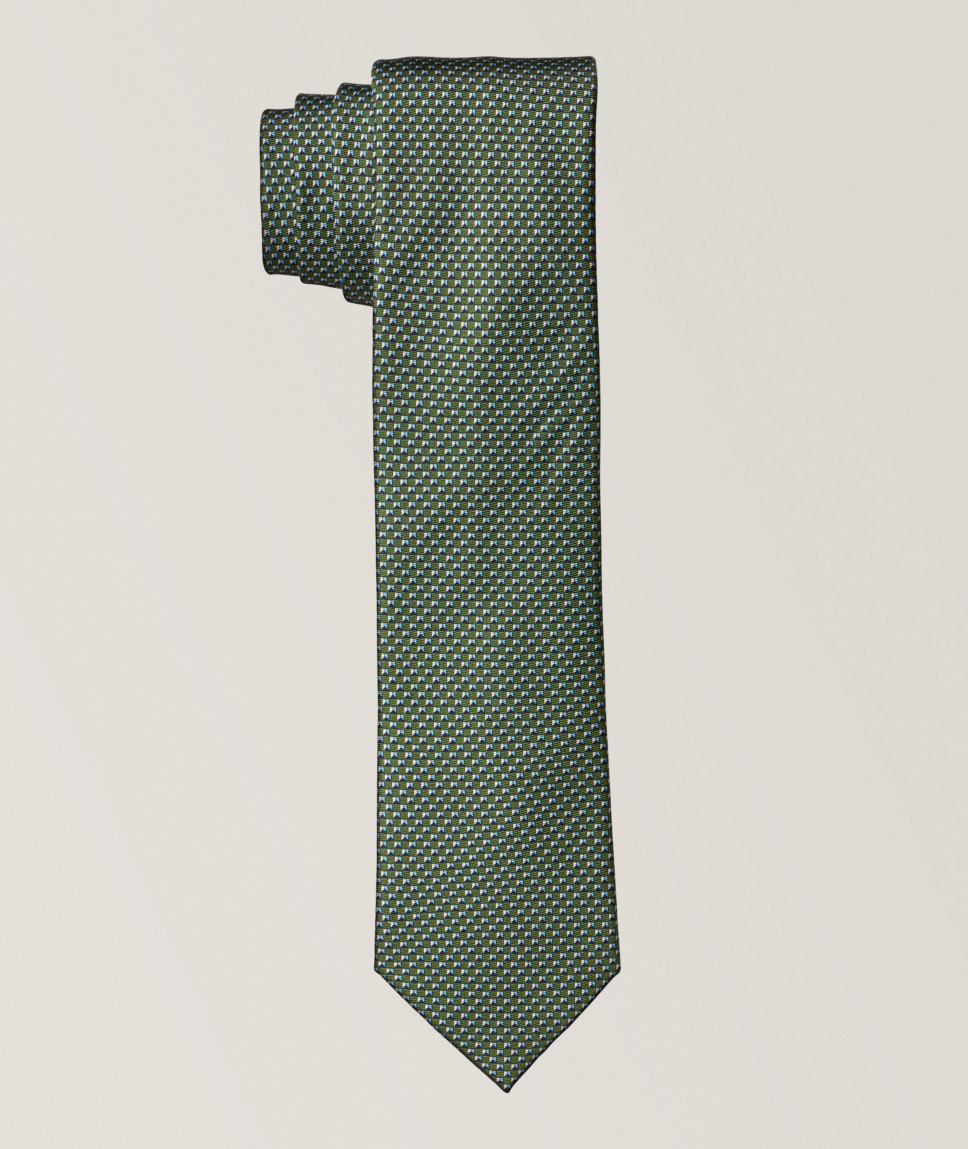 Micro Geometric Silk Tie image 0