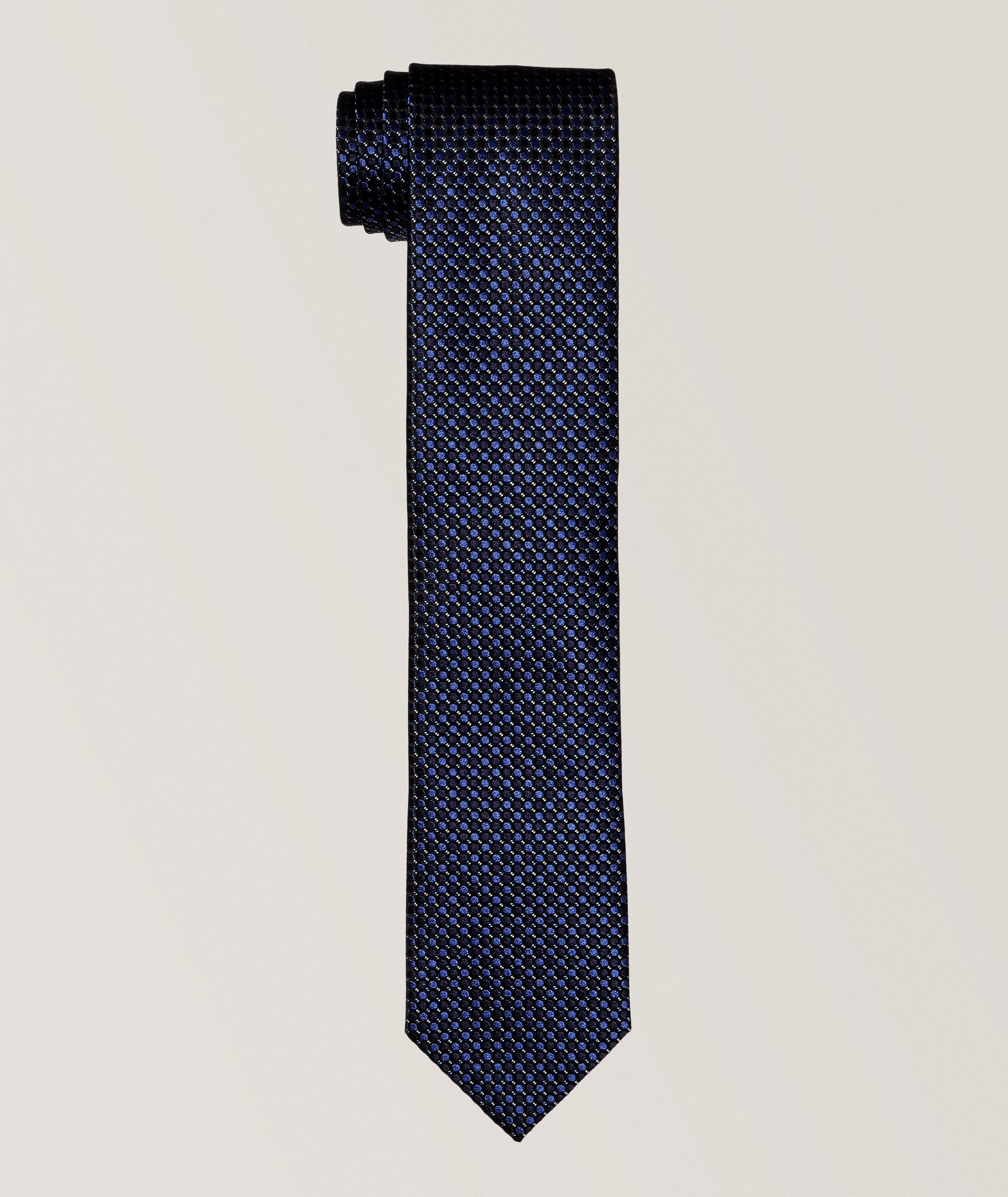 Cravate en soie à petit motif géométrique image 0