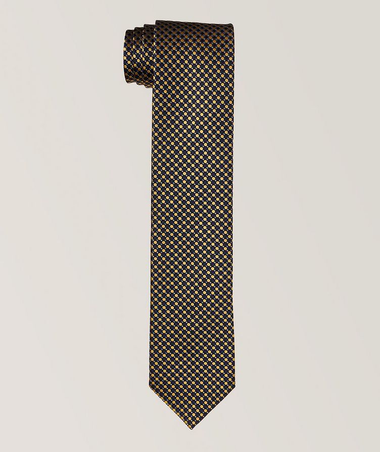Micro Geometric Pattern Silk Tie image 0