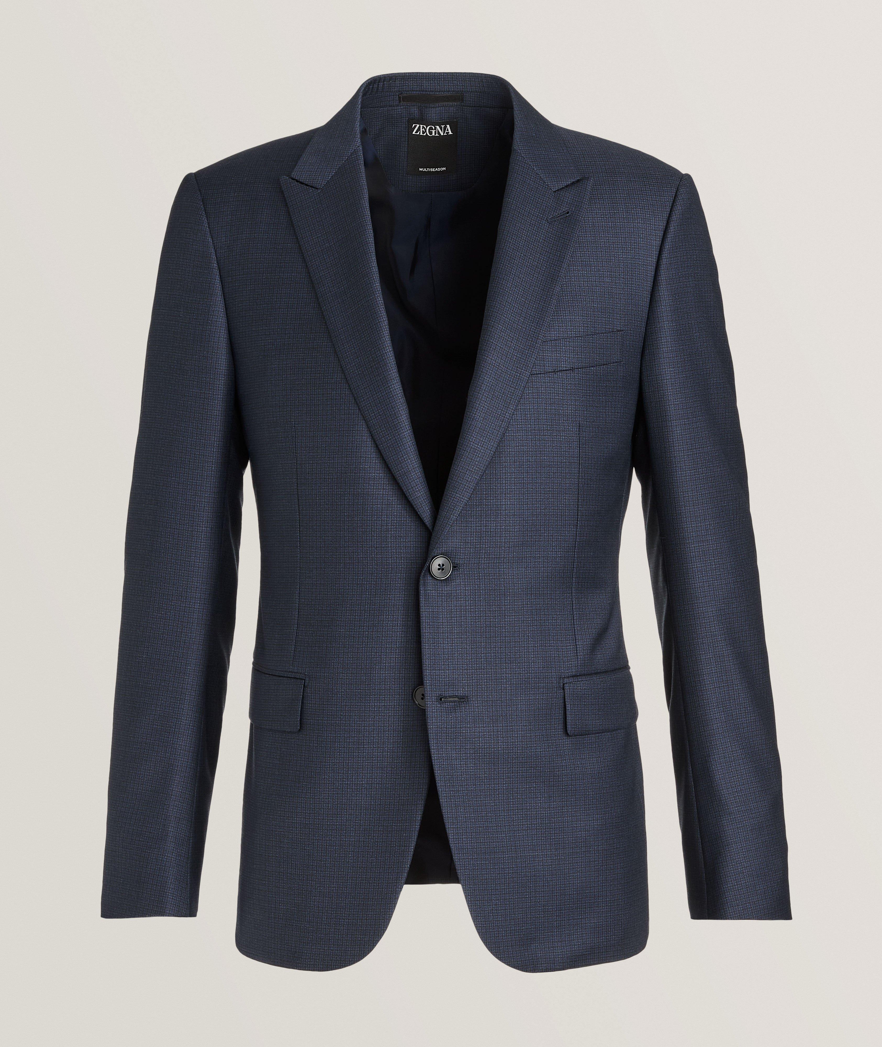 Zegna Fitted Multiseason Wool Miniature Houndstooth Suit | Suits ...