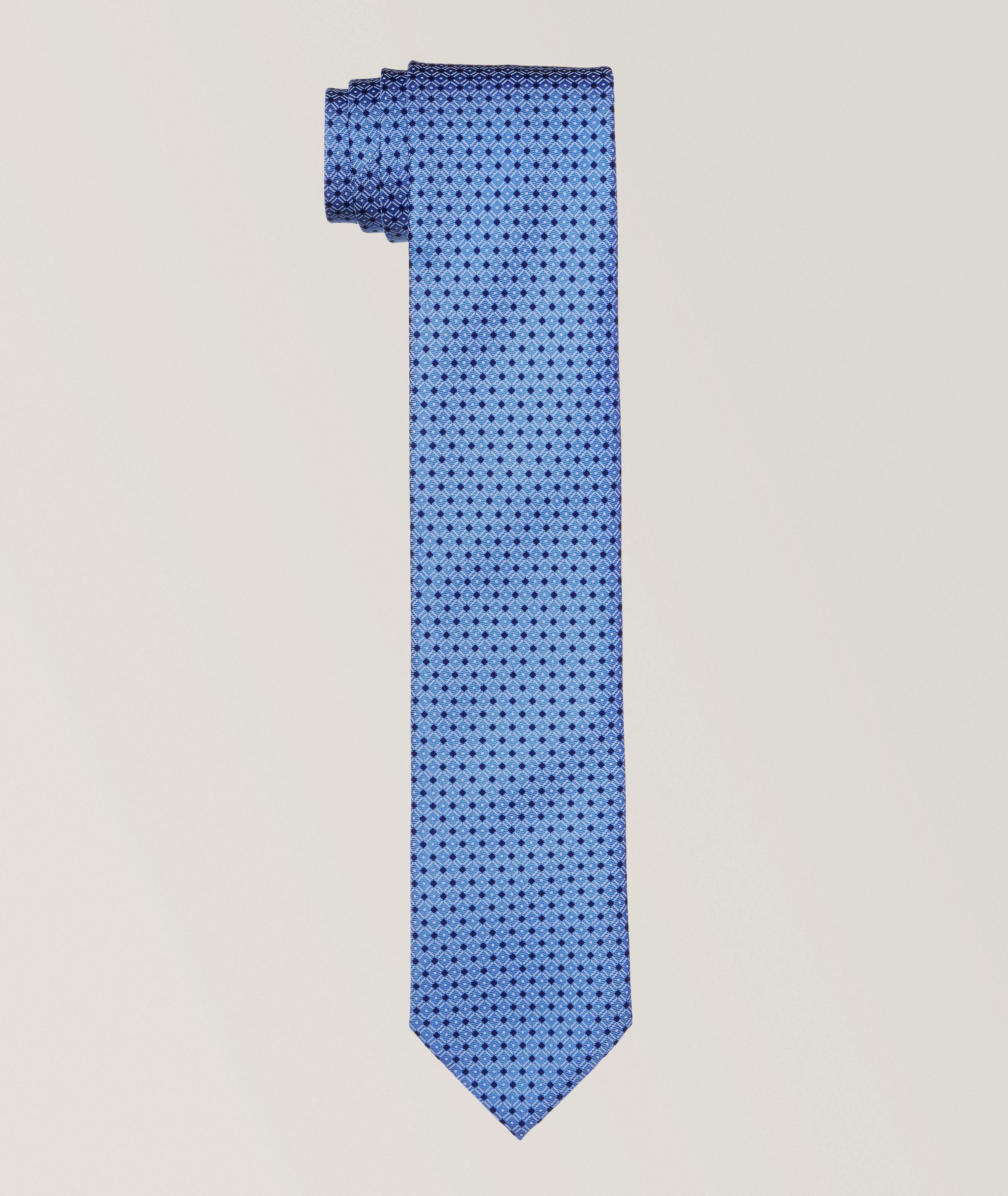 Micro Geometric Silk Tie image 0