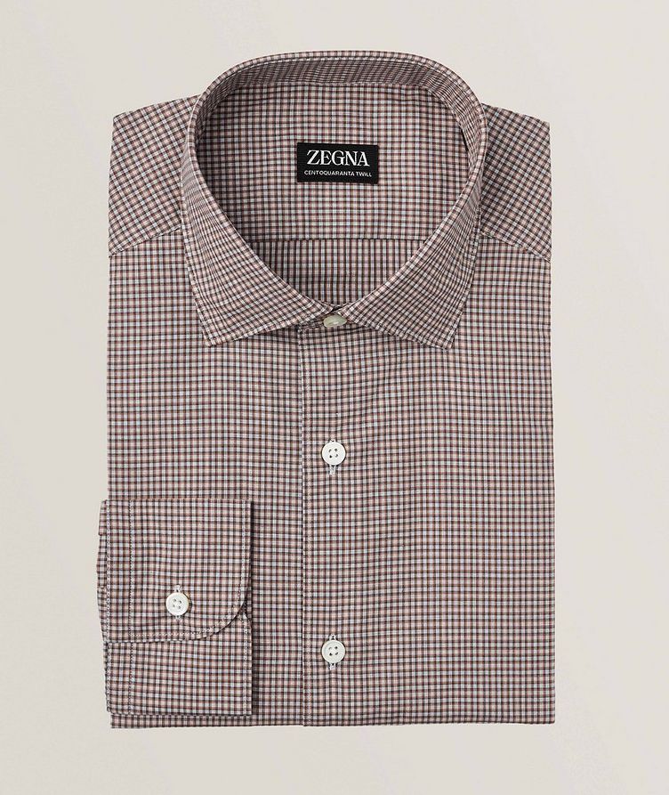 Micro Checkered Centoquaranta Twill Cotton Sport Shirt image 0