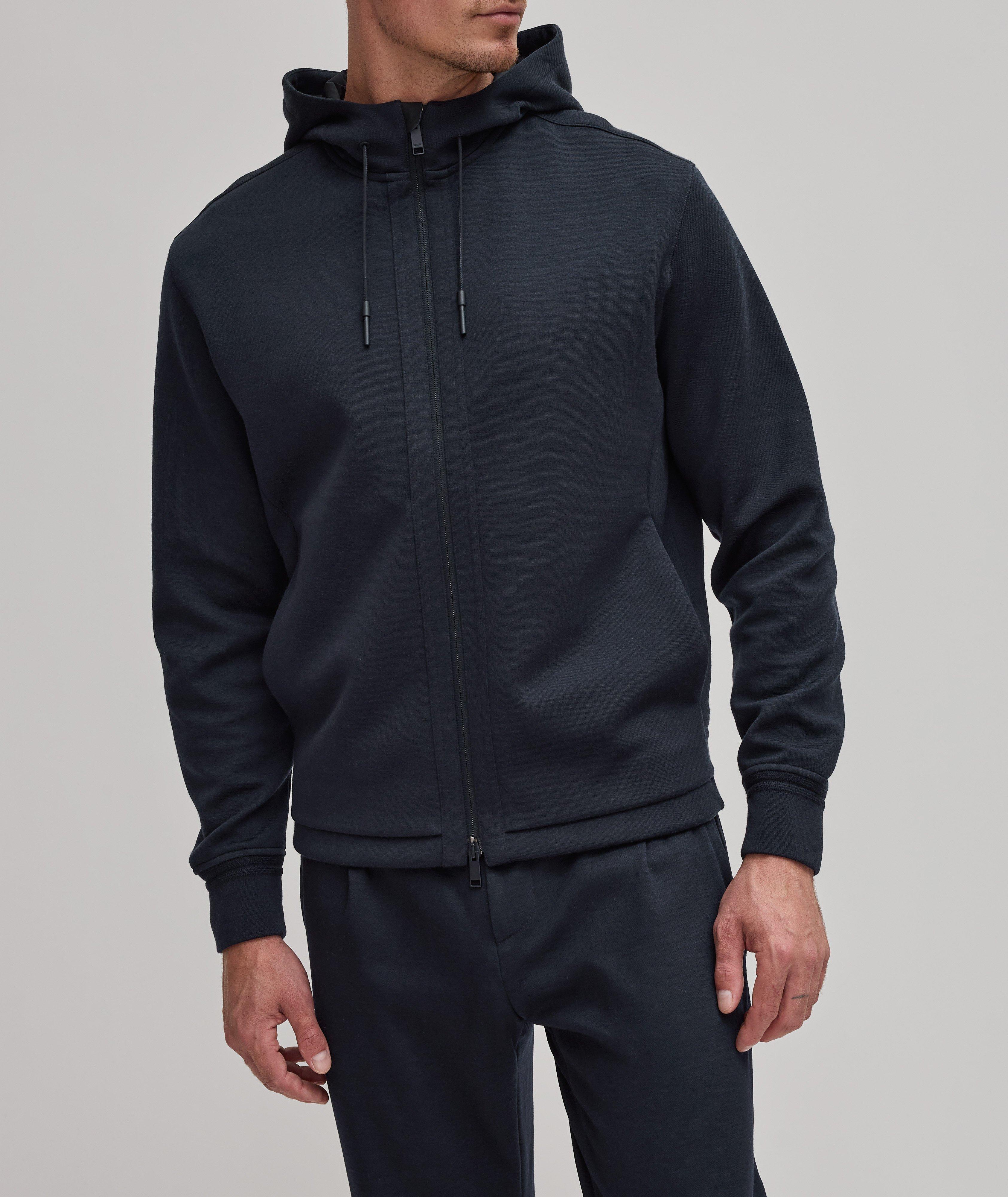 Zegna Full-Zip High Performance Hooded Sweater, Sweaters & Knits