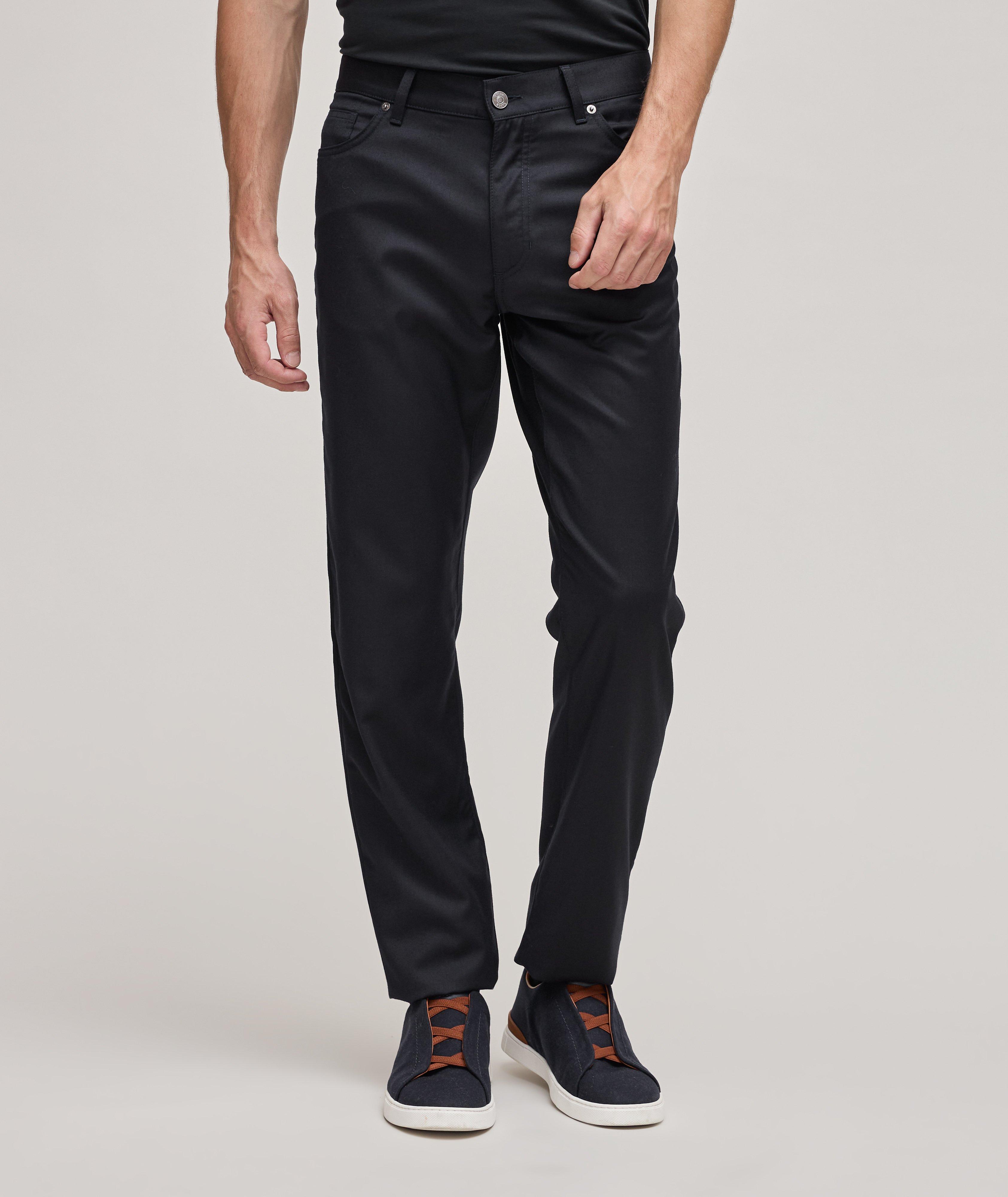 ZEGNA Straight-Leg Cotton and Wool-Blend Twill Trousers for Men