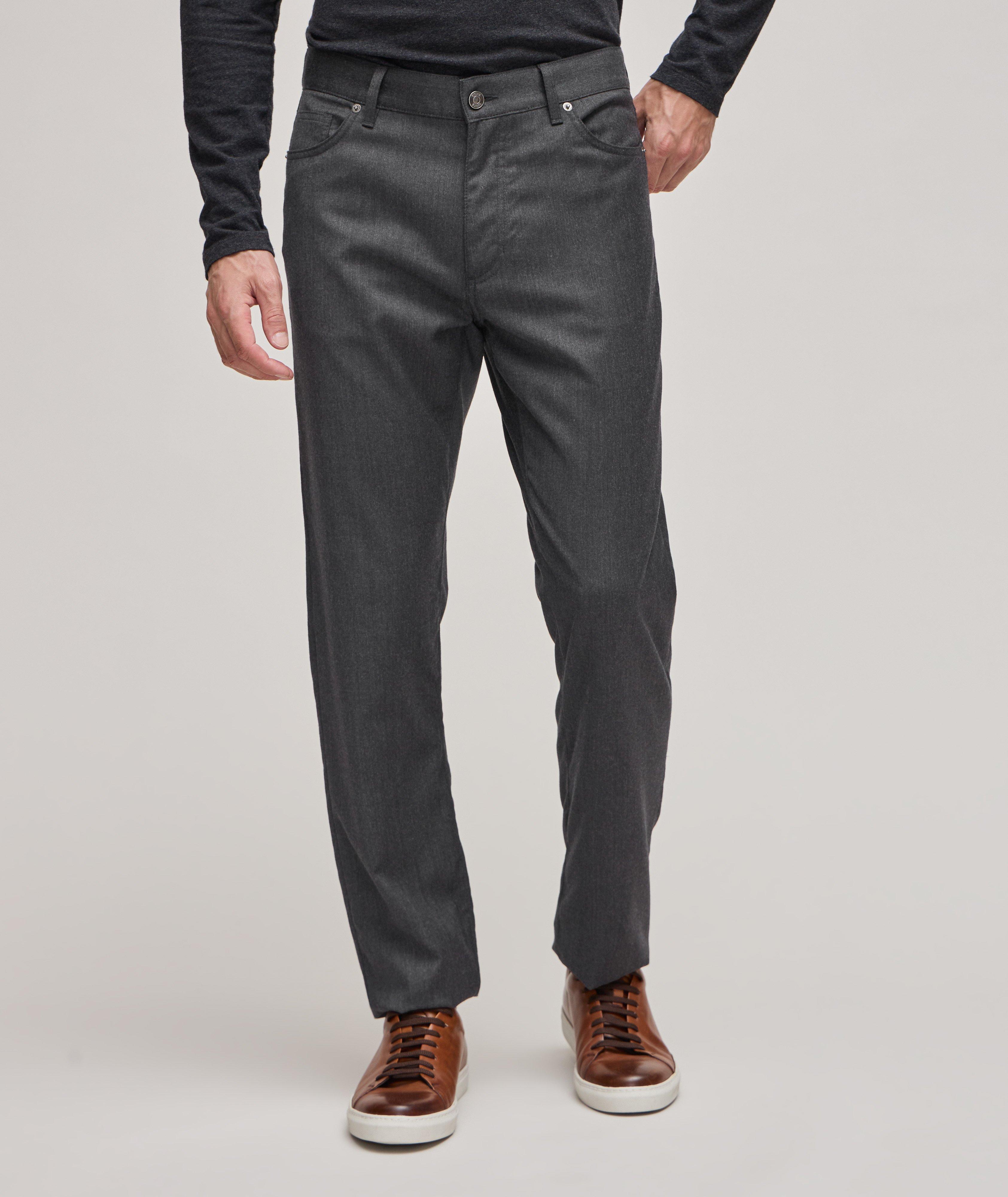 Zegna City Wool Flannel Five-Pocket Pants, Pants