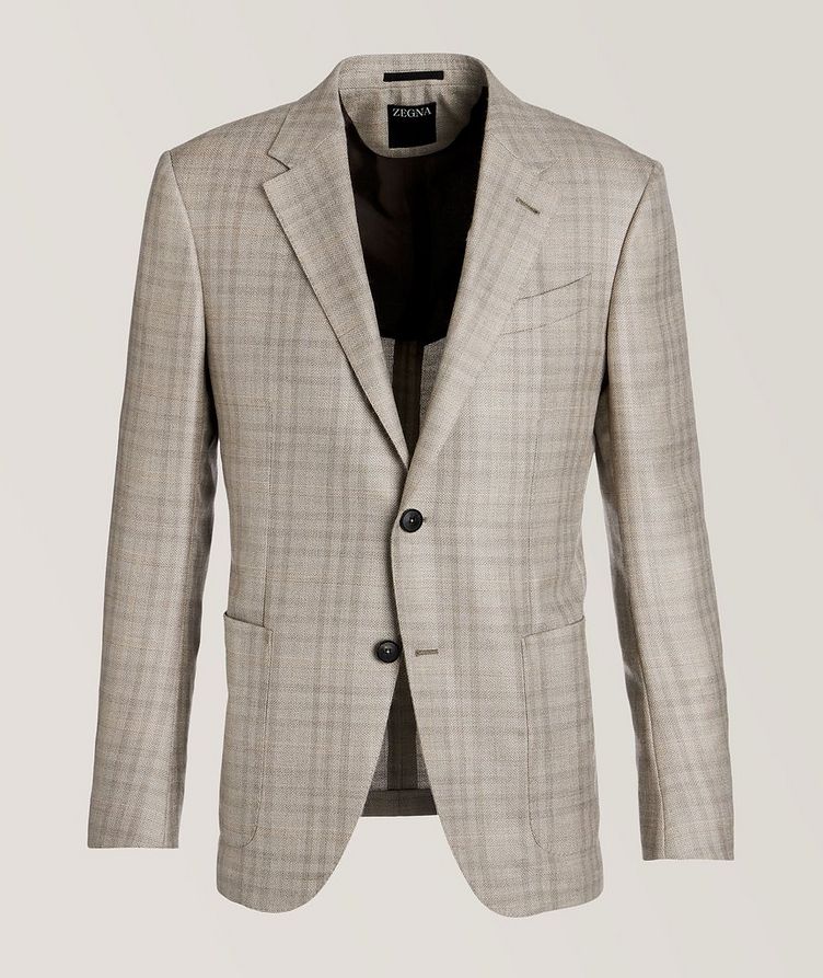 Natural Tonal Check Cashmere-Silk Sport Jacket image 0