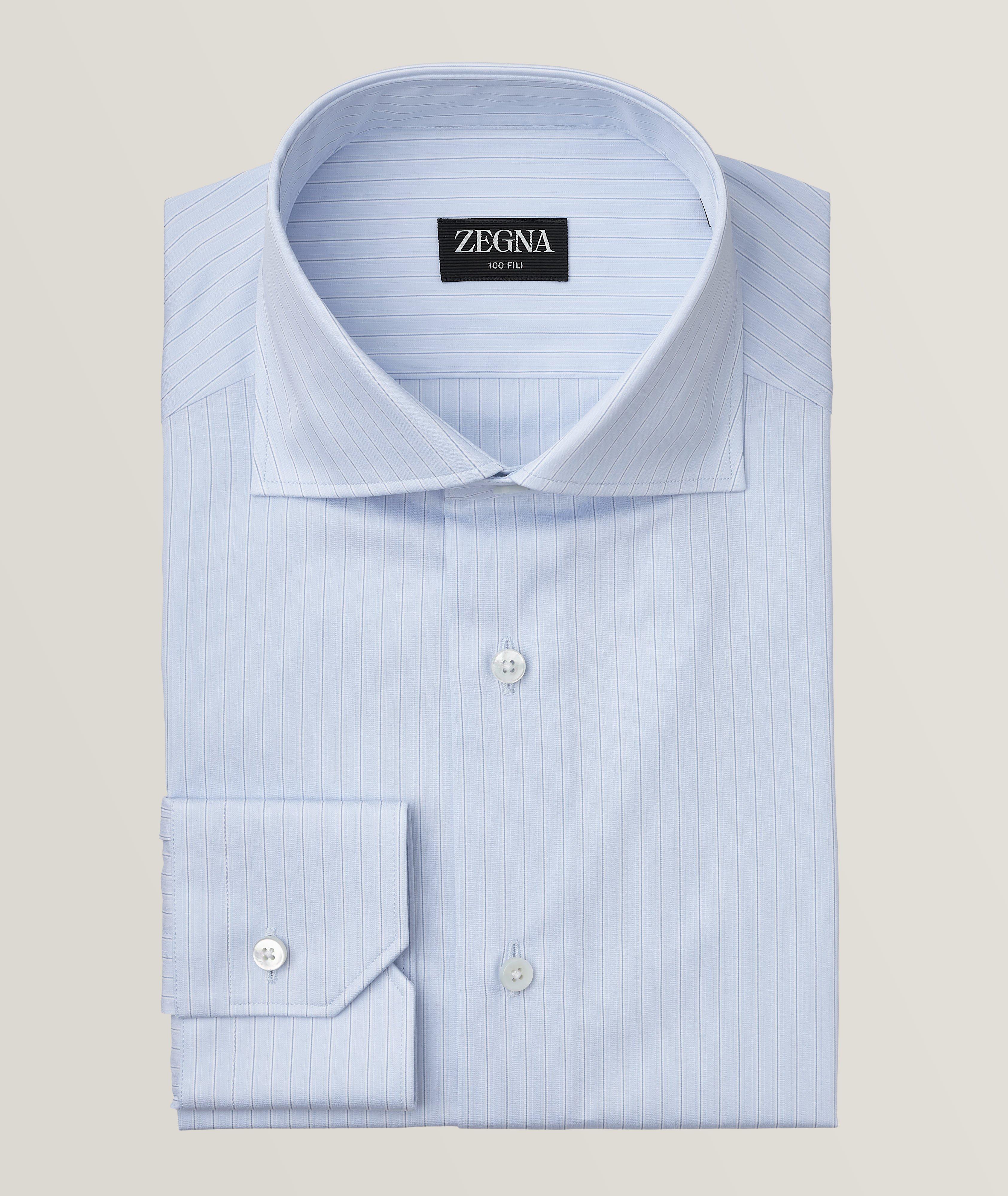 100fili Cotton Micro Stripe Sartorial Dress Shirt image 0