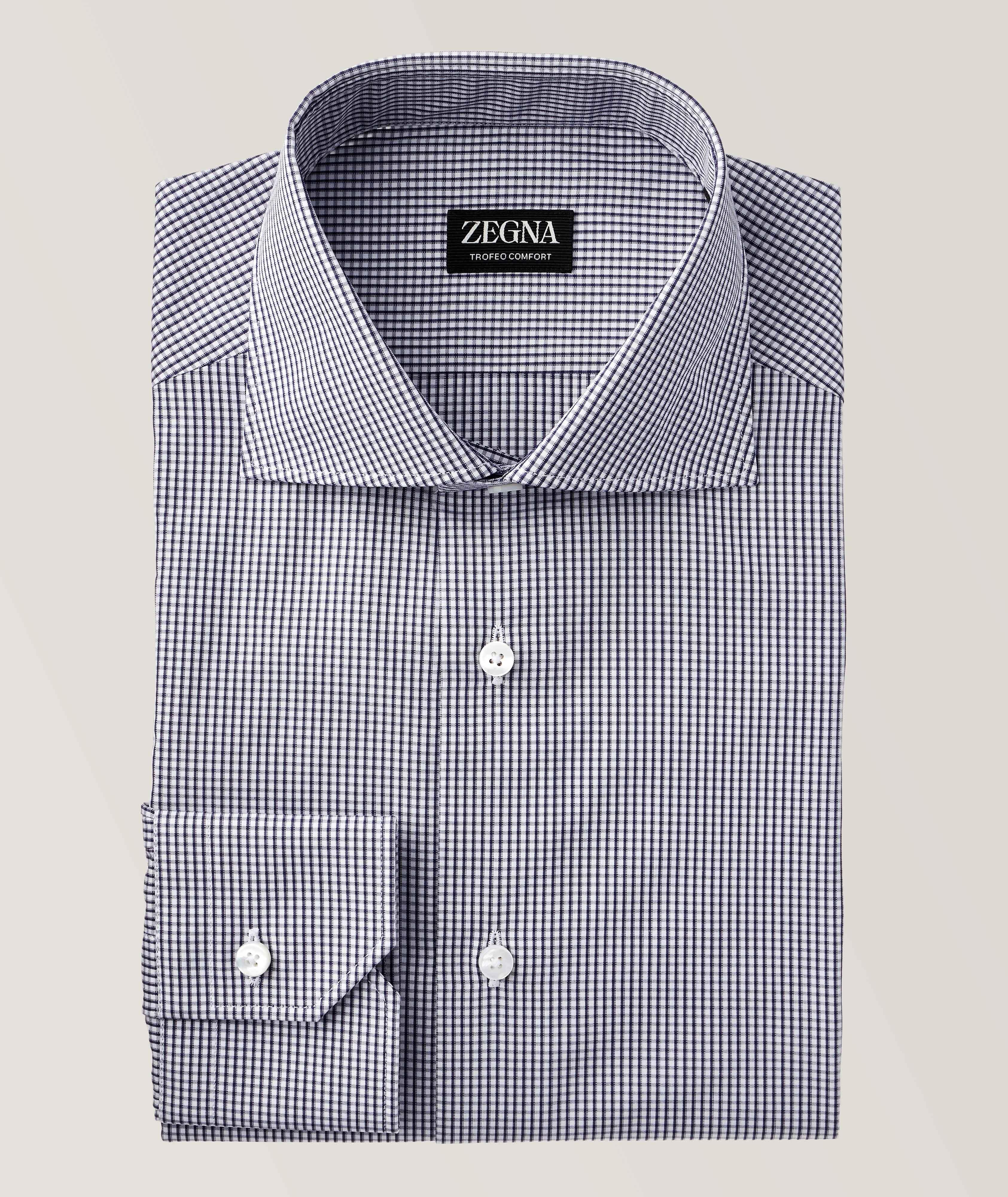 ZEGNA Chemise habillée en coton Trofeo à motif quadrillé