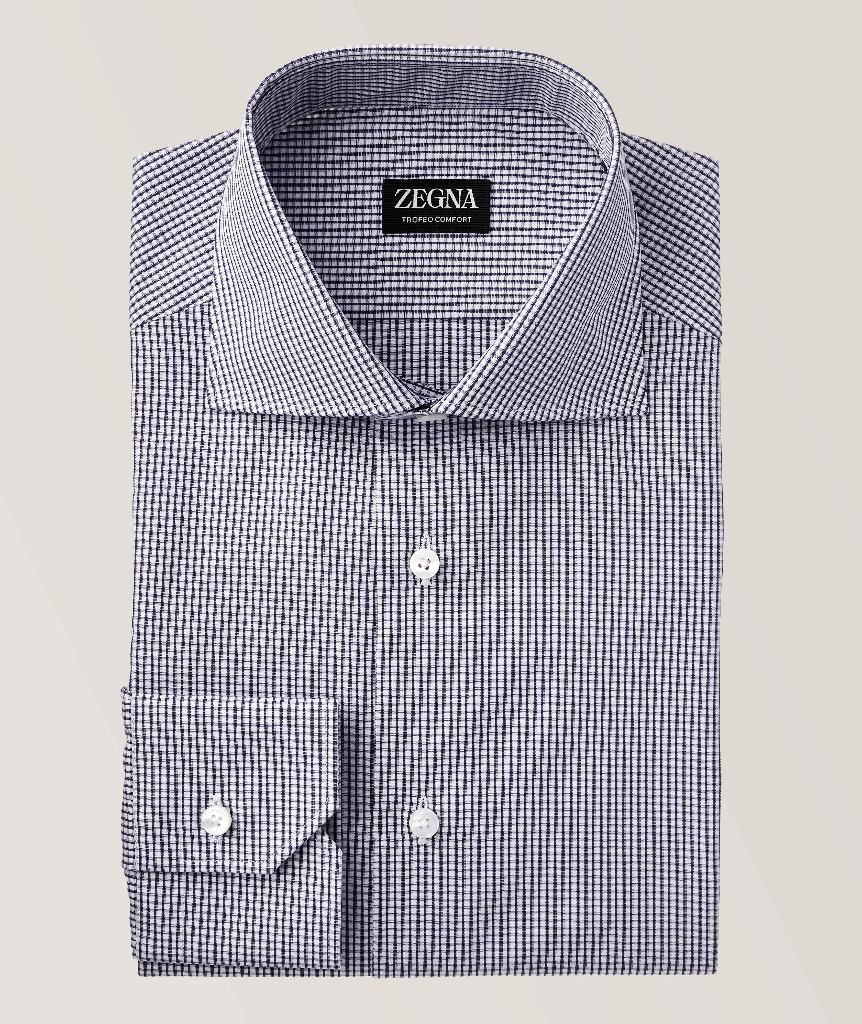 Zegna Chemise habillée en coton Trofeo à motif quadrillé