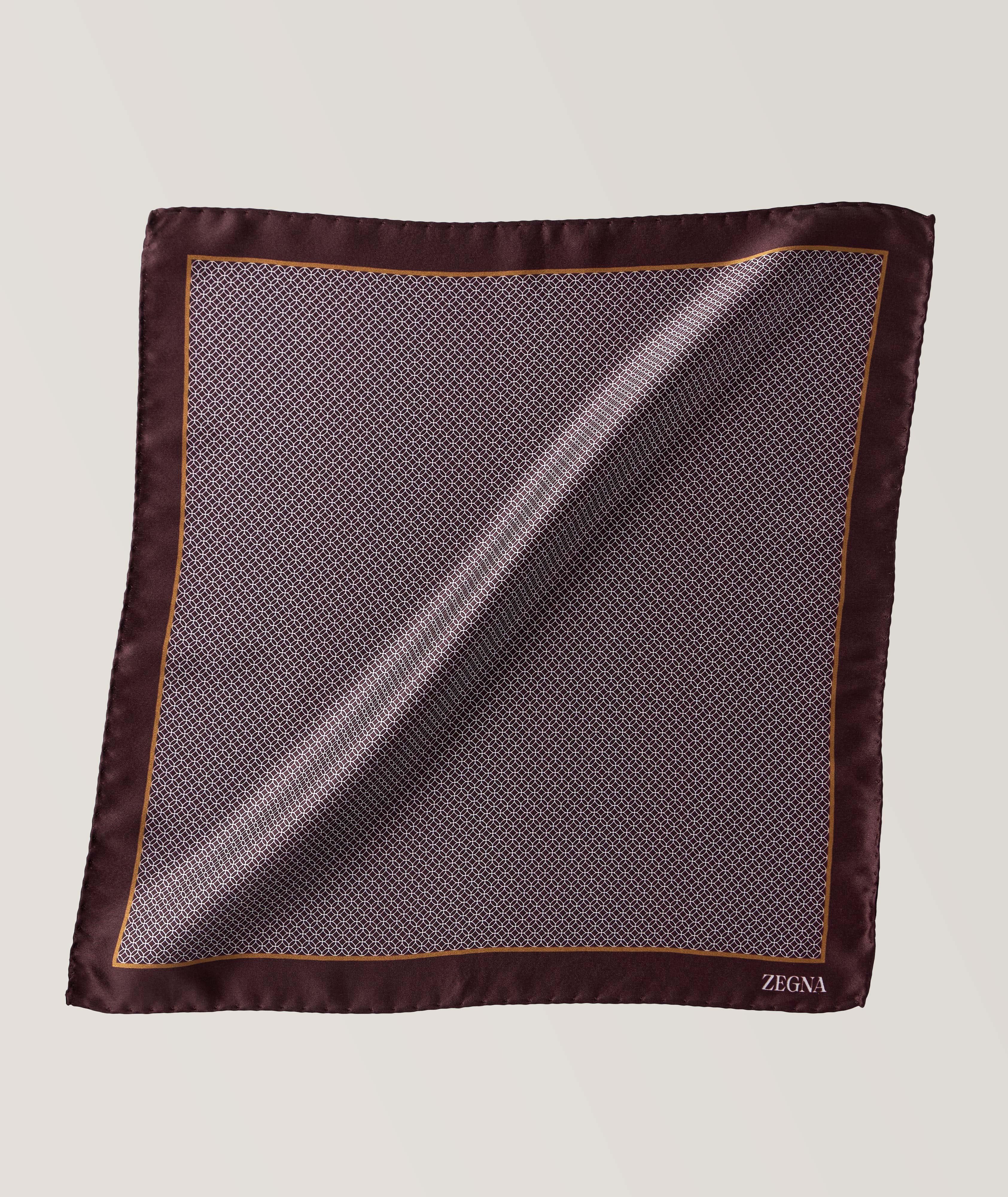 CENTO FILI Woven Geometric Silk Pocket Square image 0
