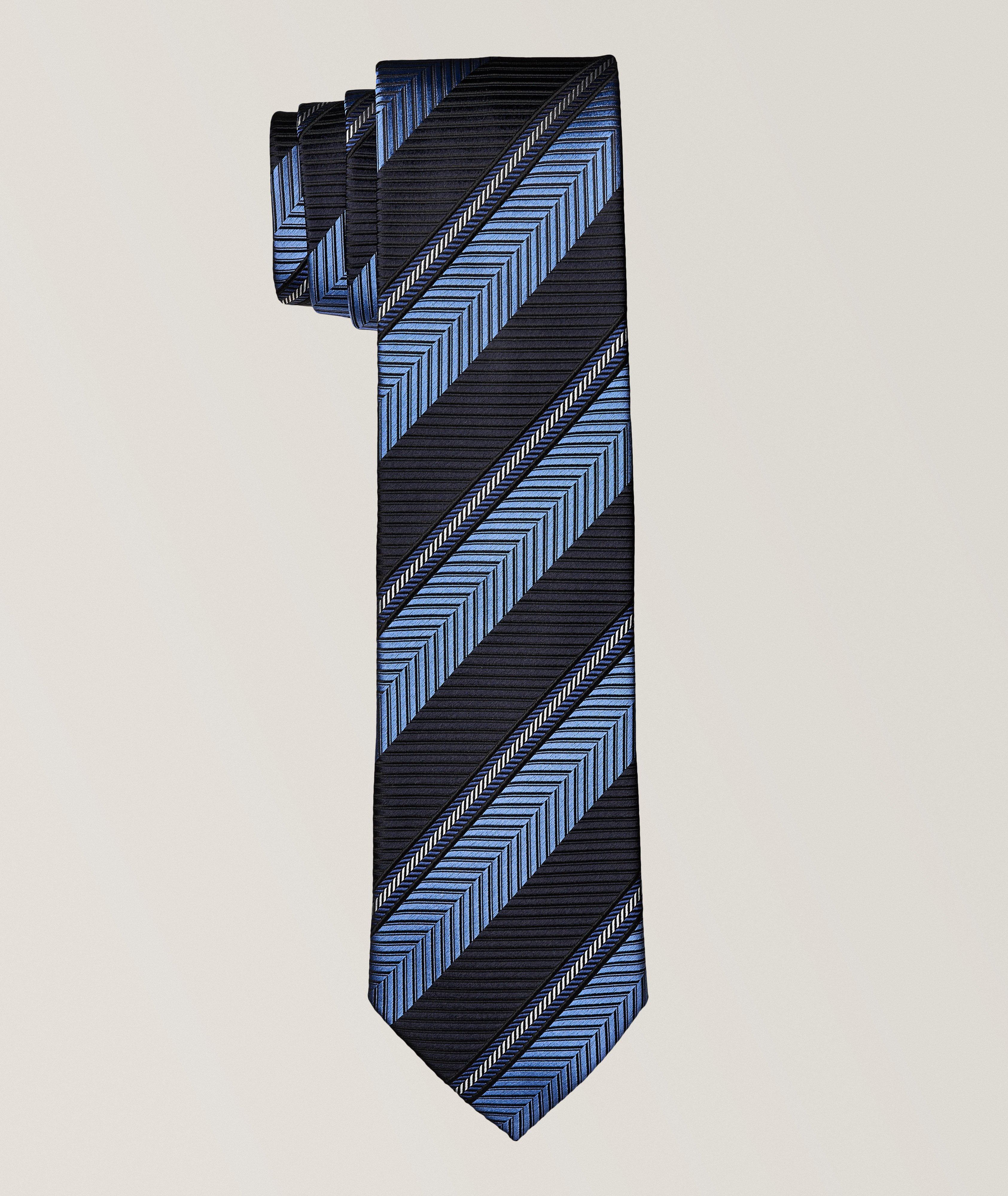 Archivio Striped Pattern Silk Tie 