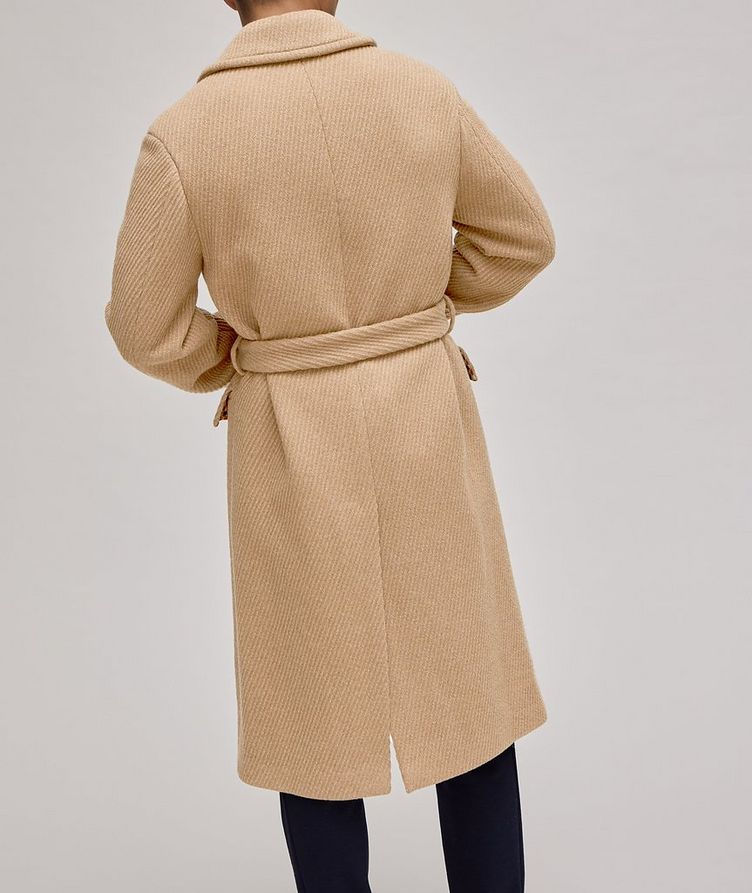 Textured Wool-Blend Twill Belted Overcoat image 2