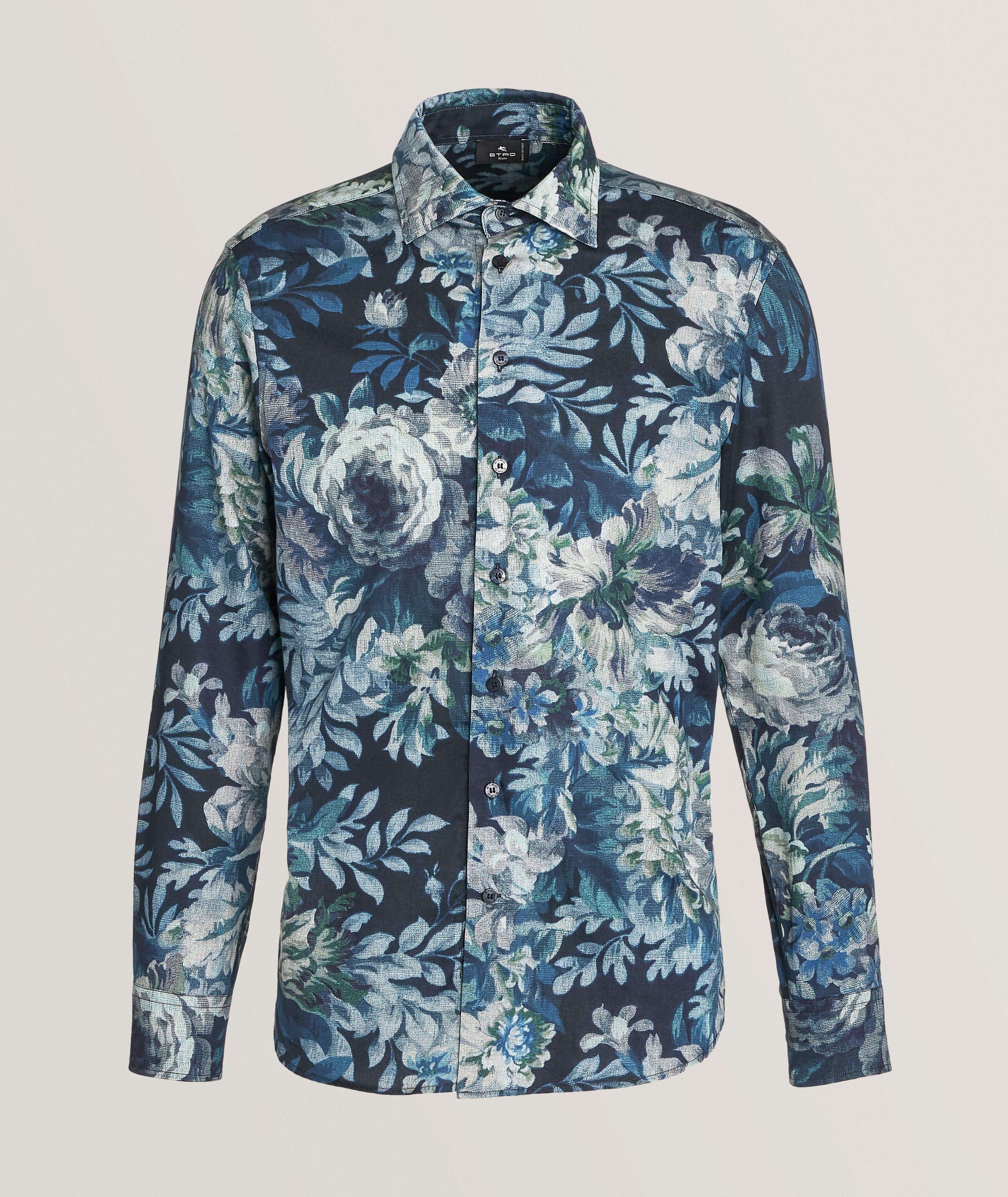 Chemise décontractée en coton à motif floral image 0
