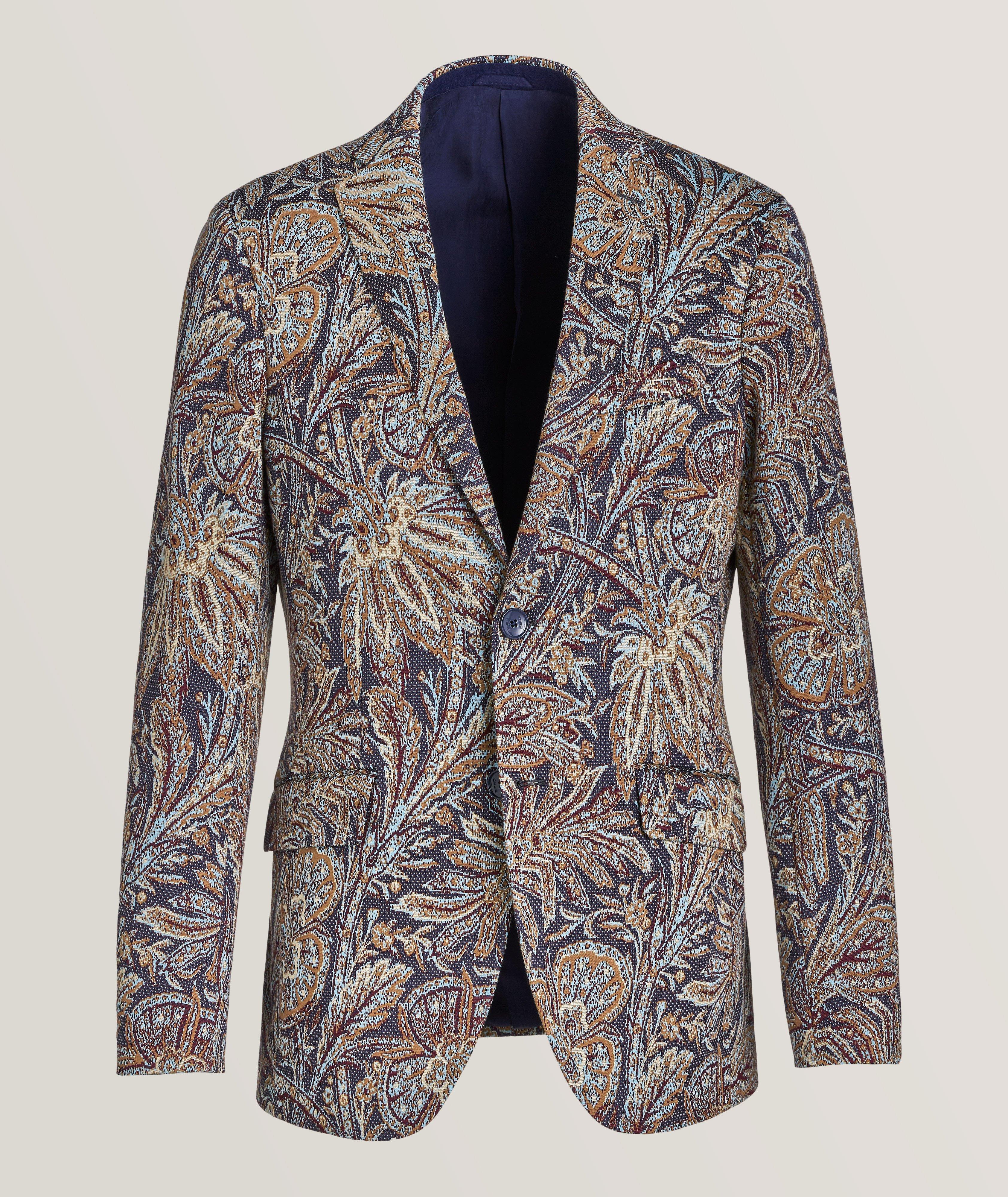 Etro Botanical-jacquard Straight-Leg Jeans - Blue