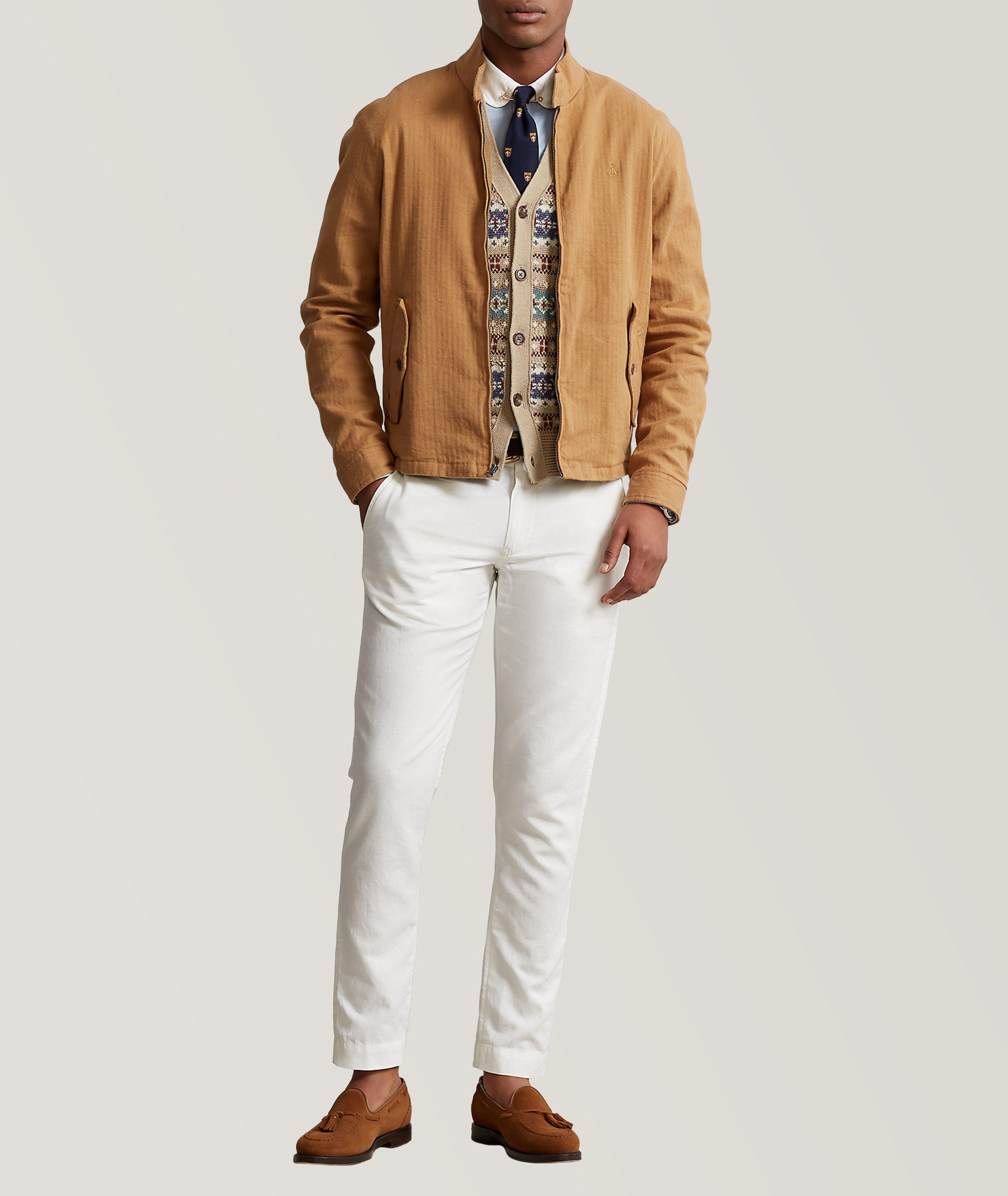 Straight-Fit Linen-Cotton Chino Pants image 3