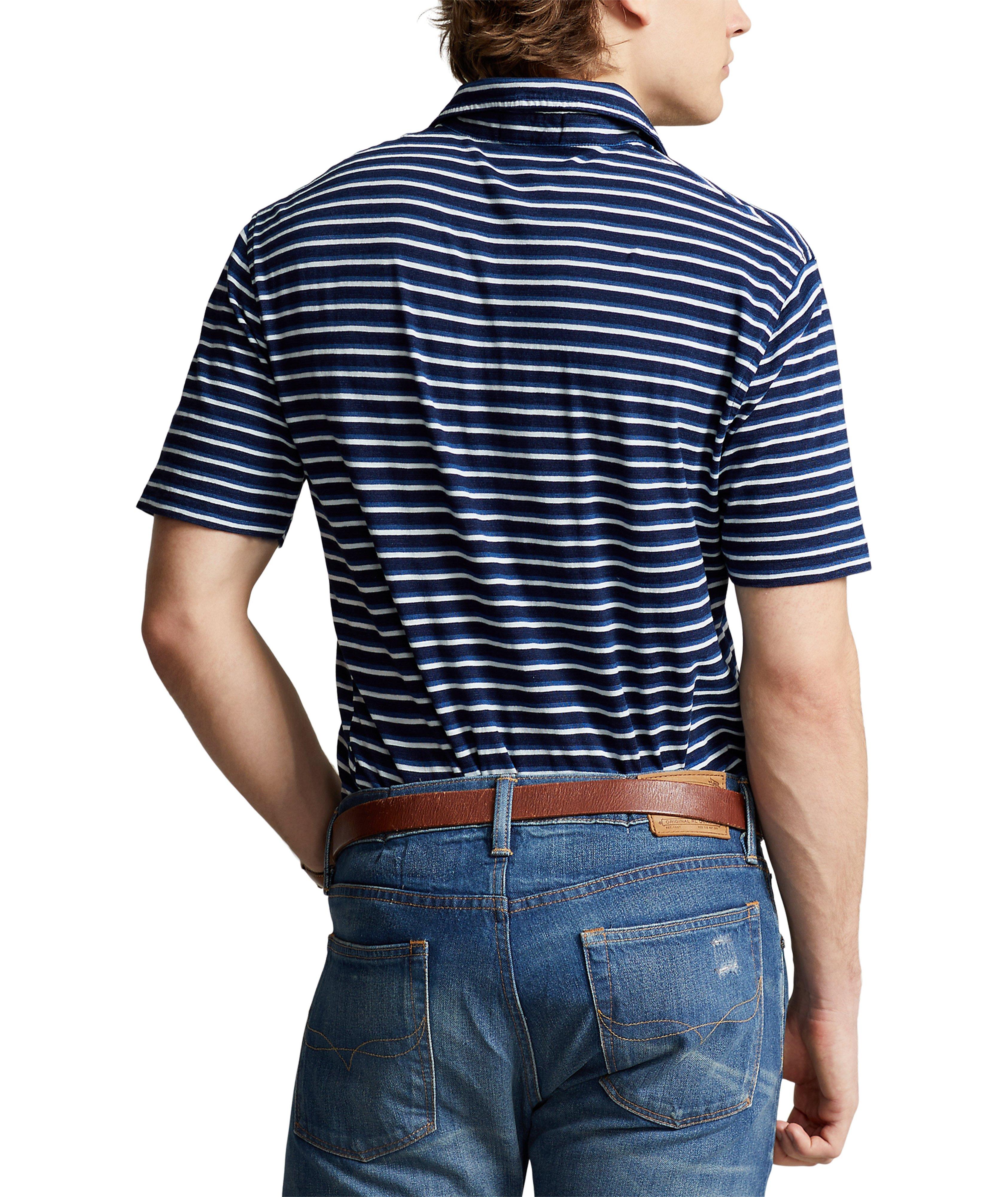 Striped Pattern Jersey Polo T-Shirt image 2
