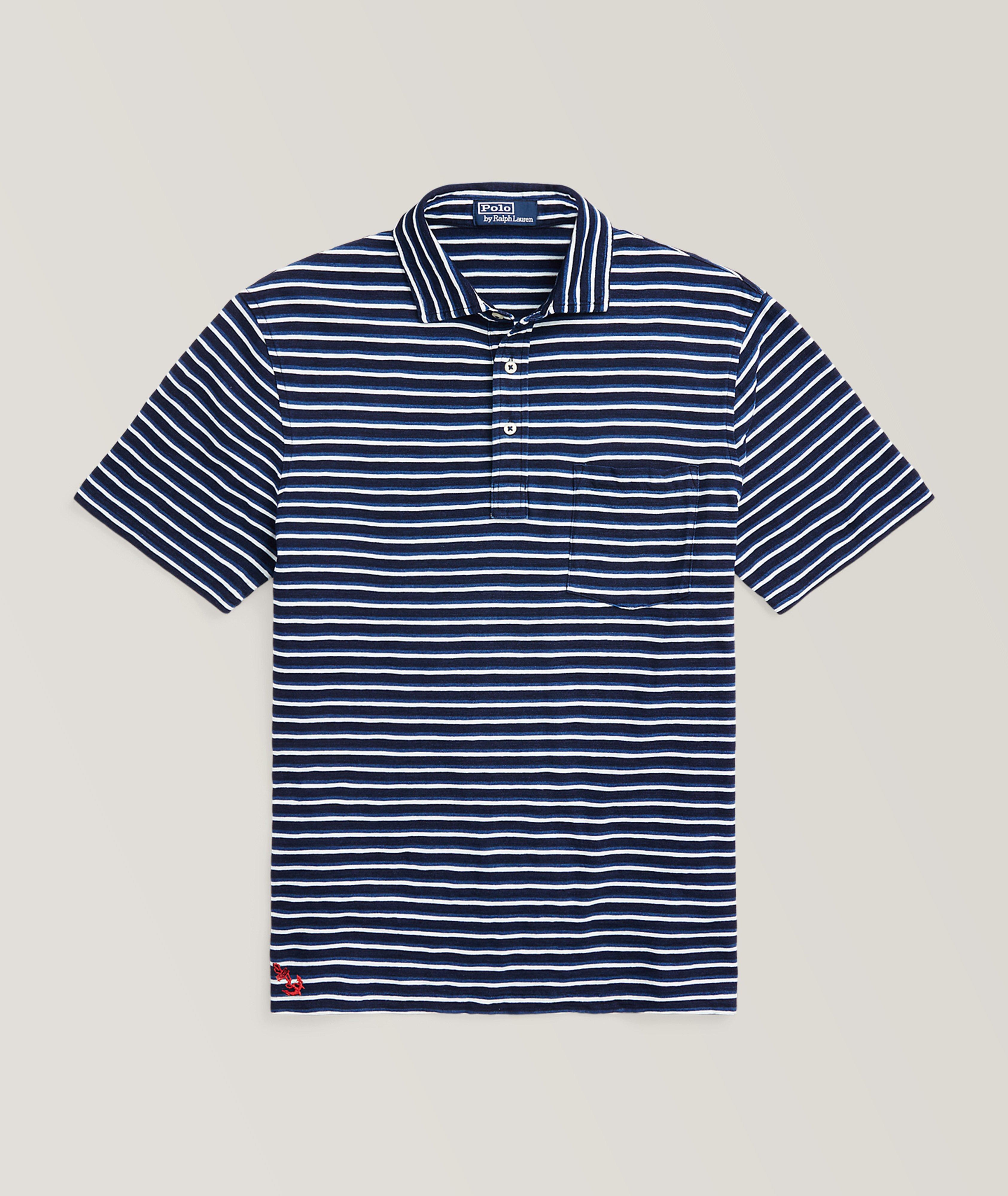 Striped Pattern Jersey Polo T-Shirt image 0