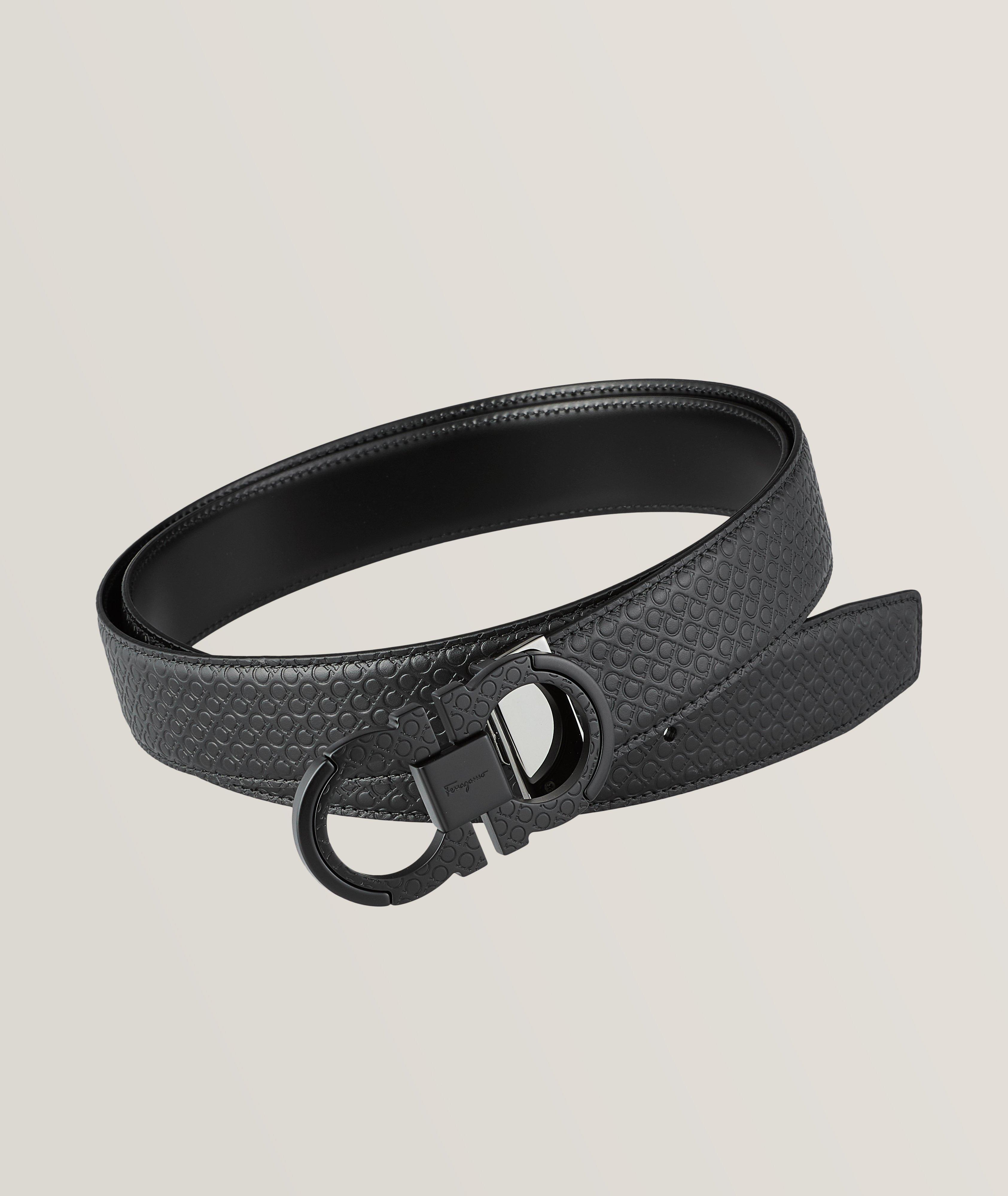 Ceinture en cuir à motif de logos image 0