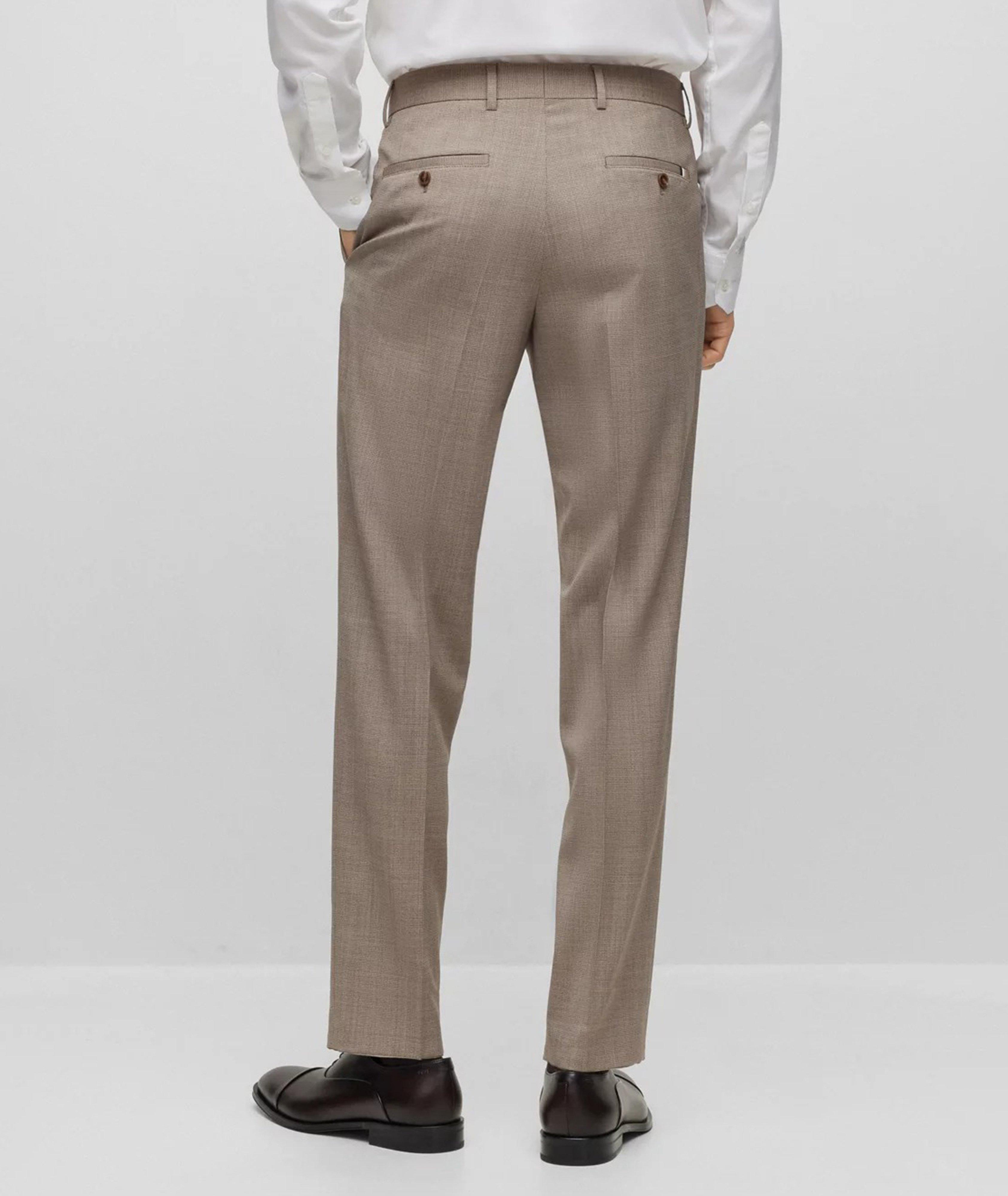 Pantalon en laine vierge à petit motif de coupe amincie image 2
