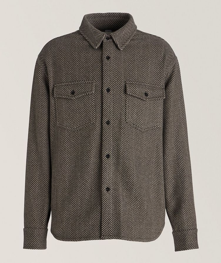 Herringbone Weave Cashmere-Blend Overshirt image 0