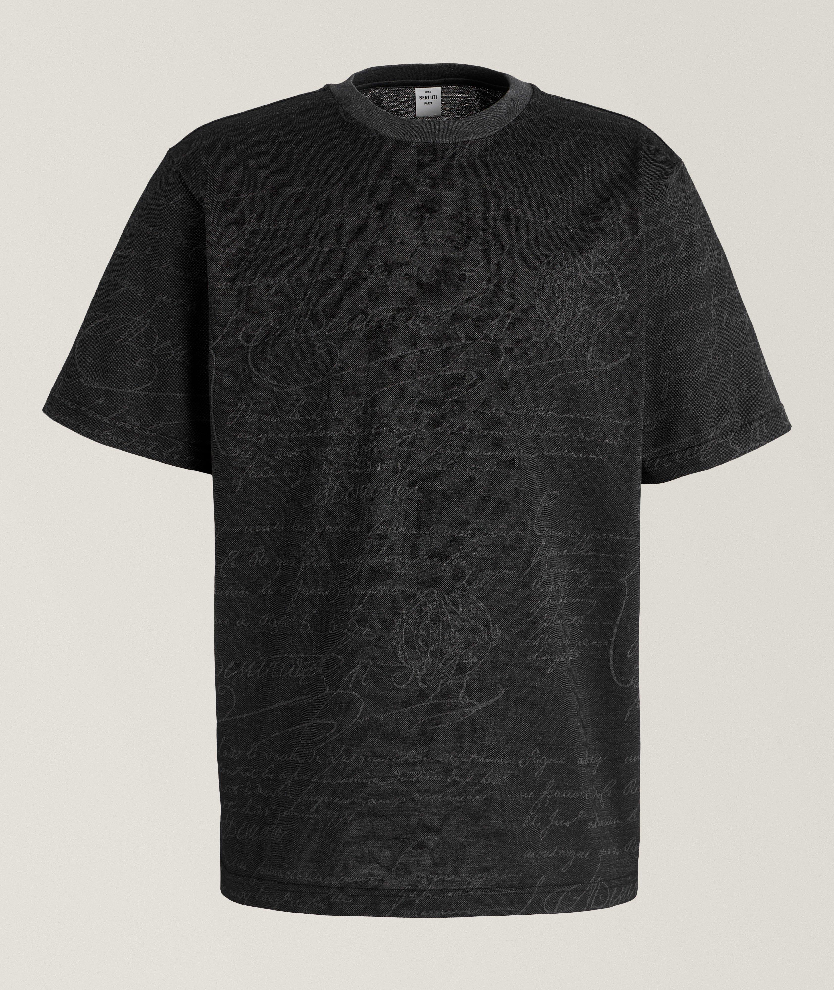Berluti All-Over Scritto Jacquard Cotton Piqué T-Shirt