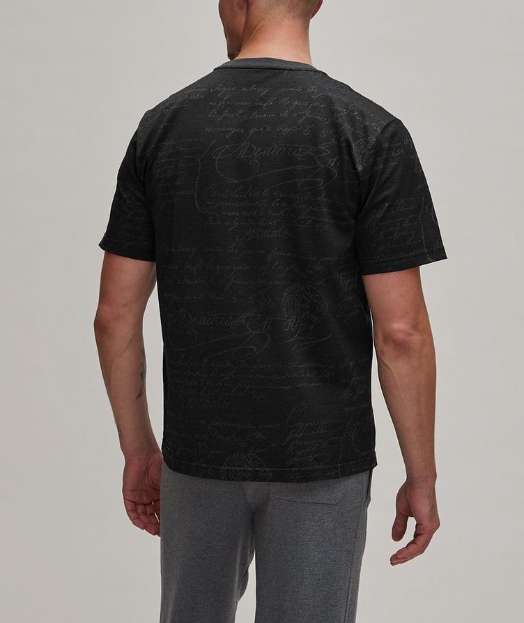 All-Over Scritto Jacquard Cotton Piqué T-Shirt image 2
