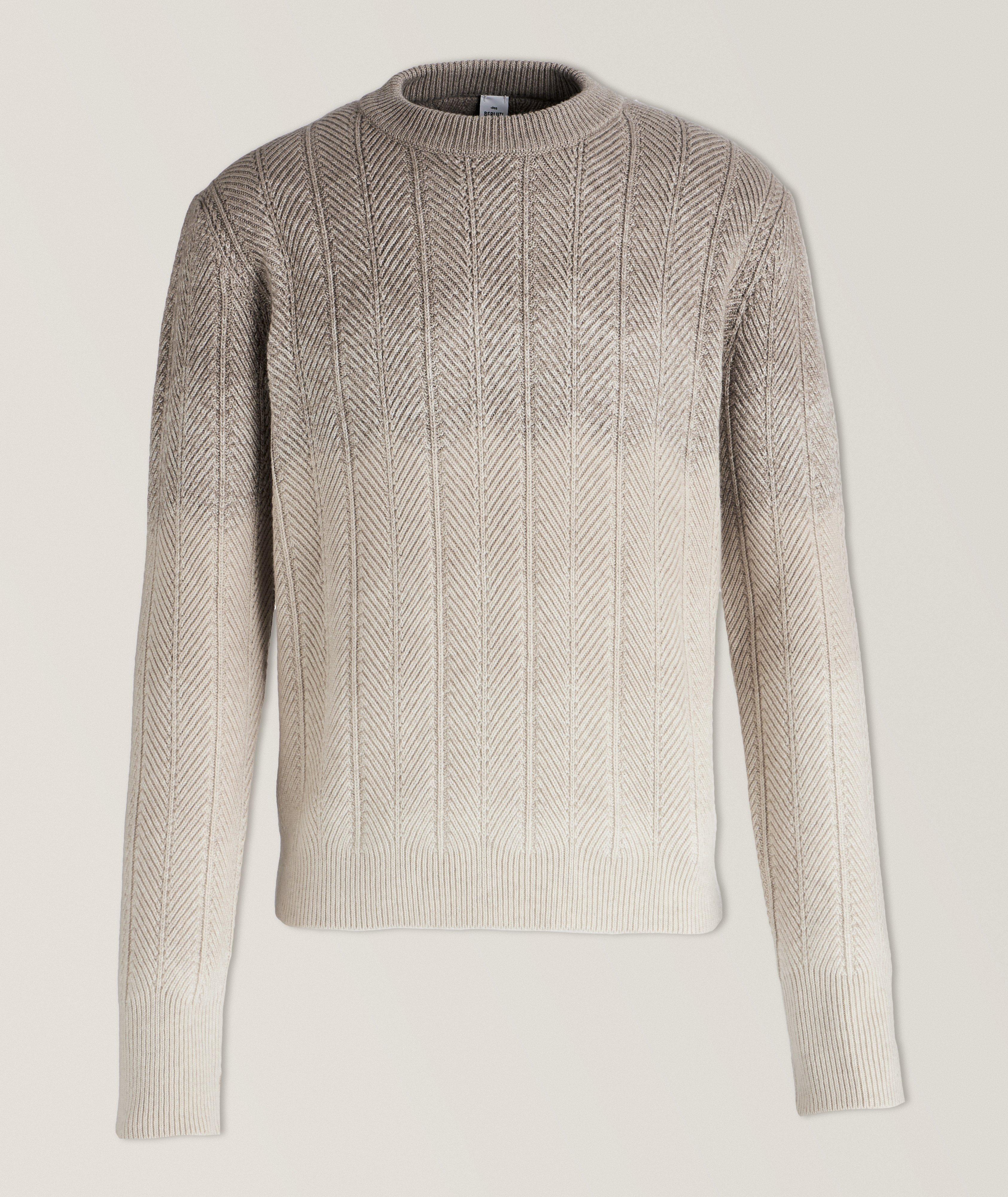 Berluti Gradient Herringbone Knit Cashmere Sweater | Sweaters