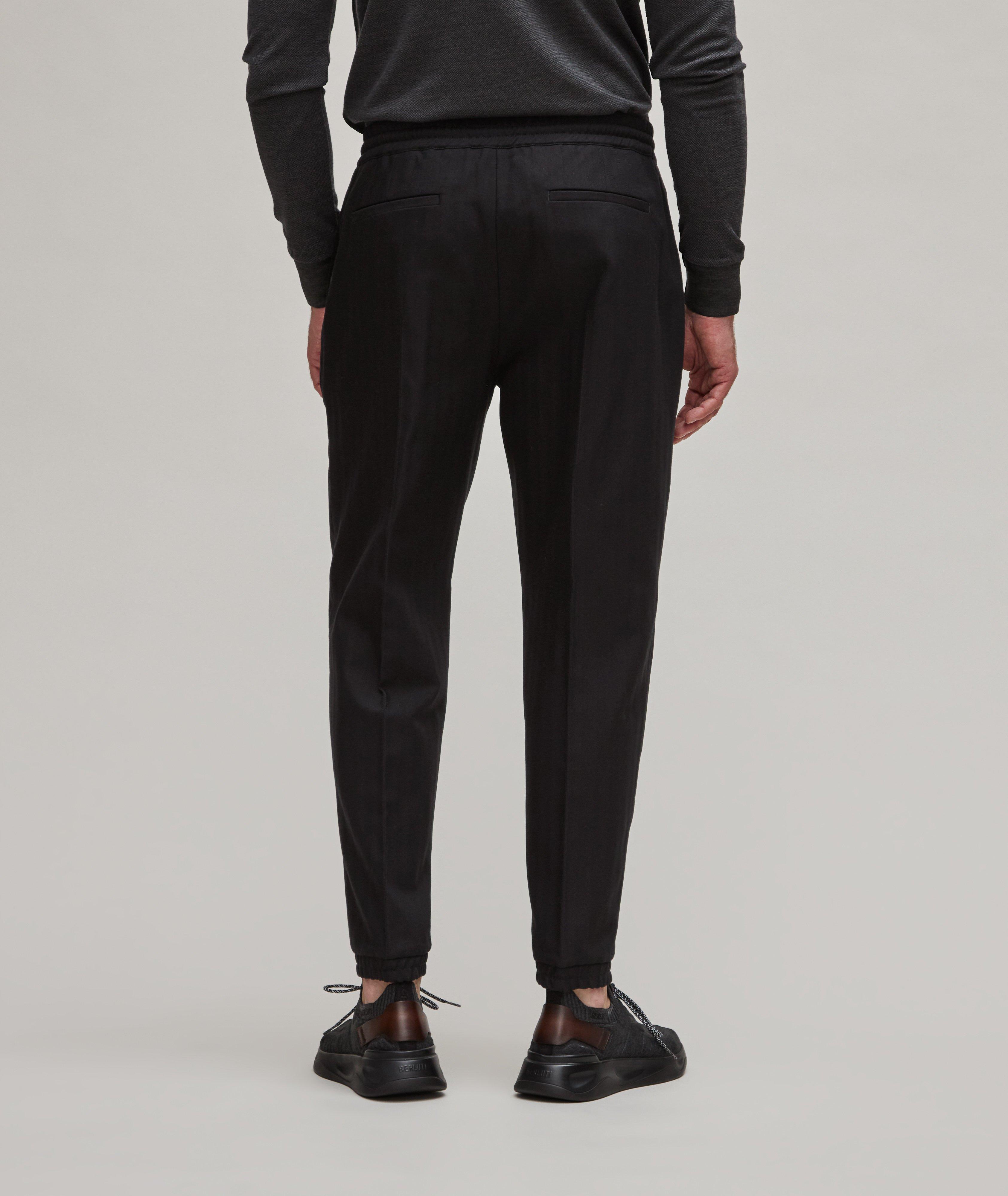 Berluti Herringbone Weave Wool-Cotton Joggers, Pants