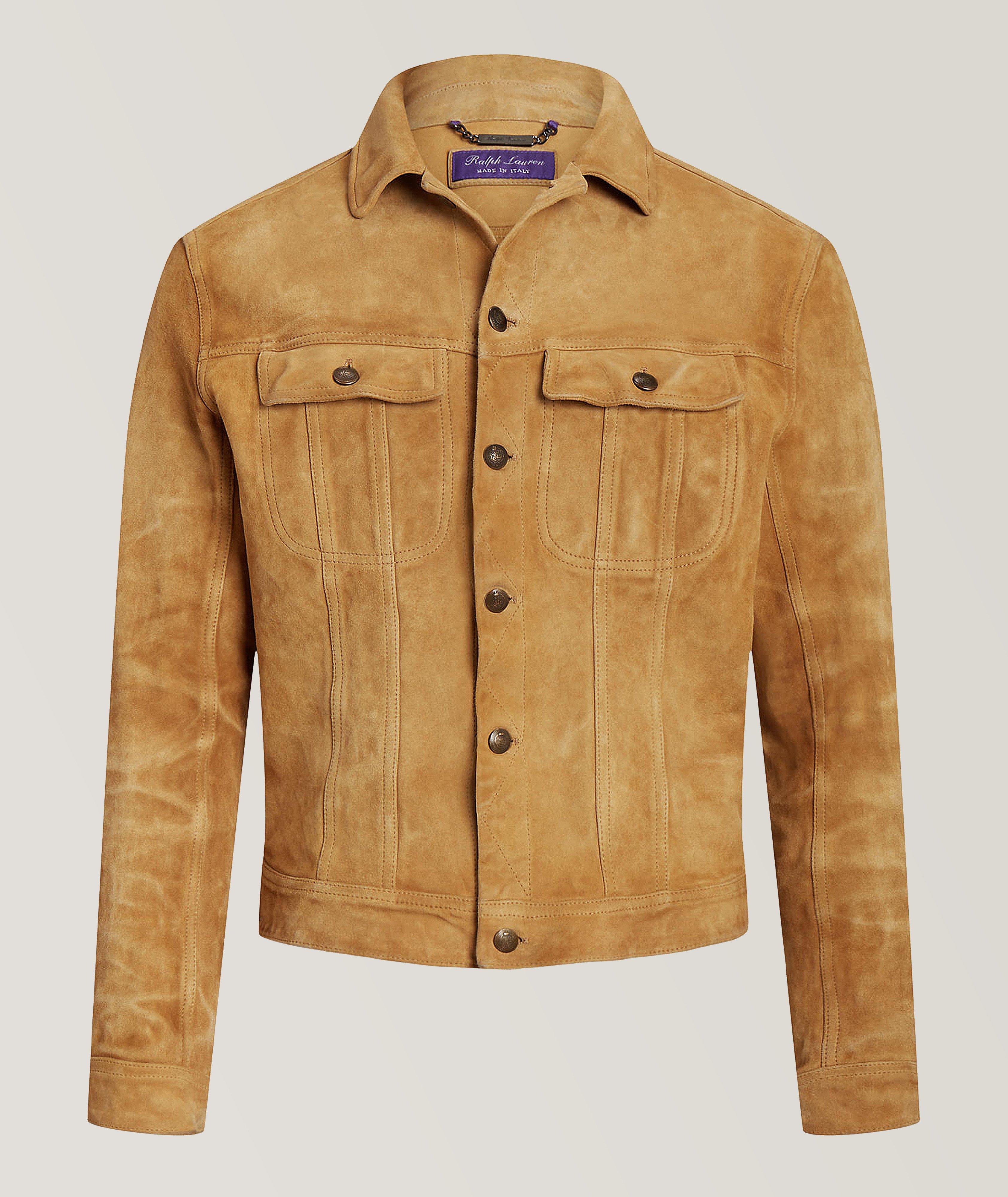 Ralph Lauren Purple Label Clifton Suede Trucker Jacket | Leather