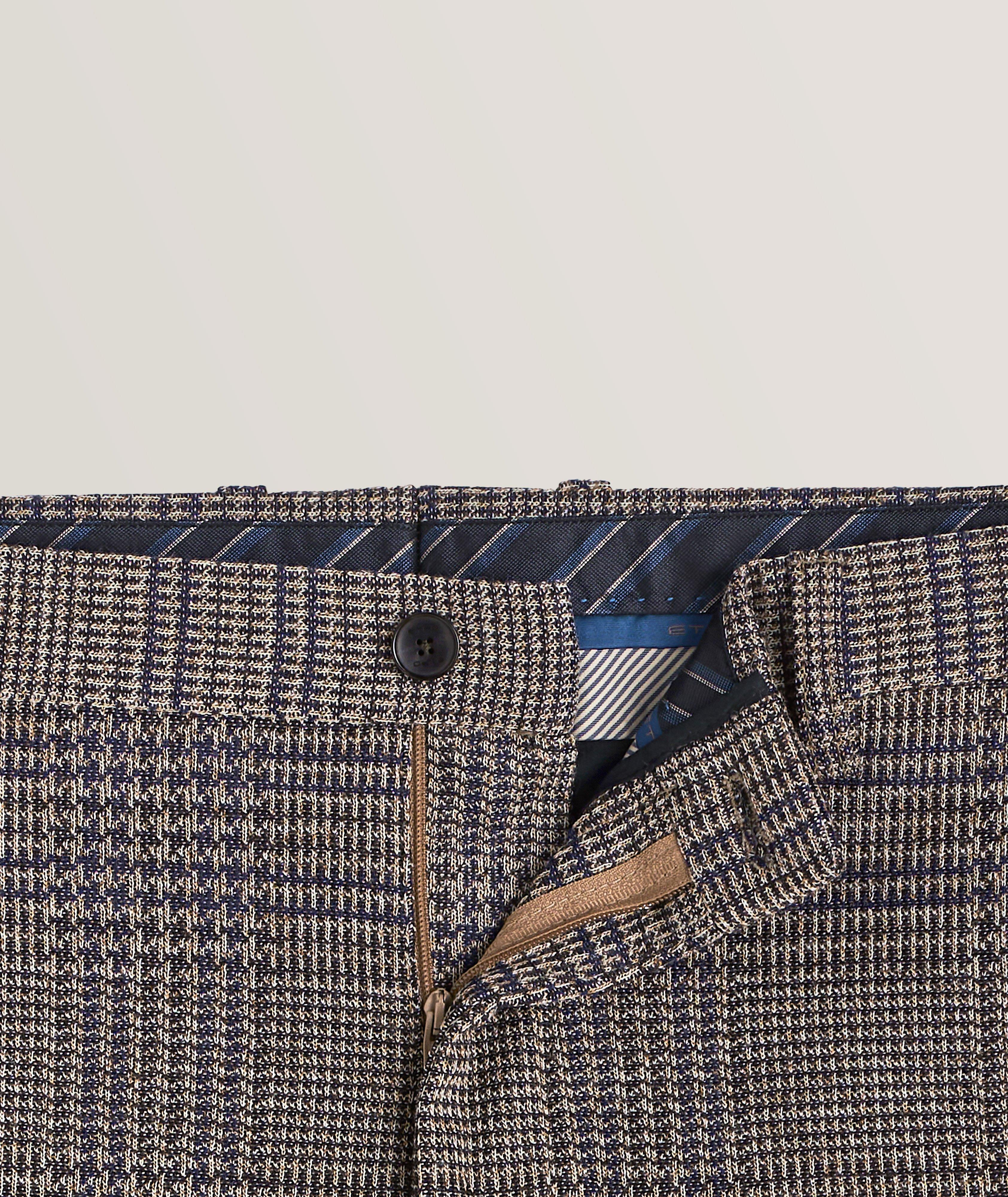 Slim-Fit Checked Virgin Wool-Blend Trousers image 1