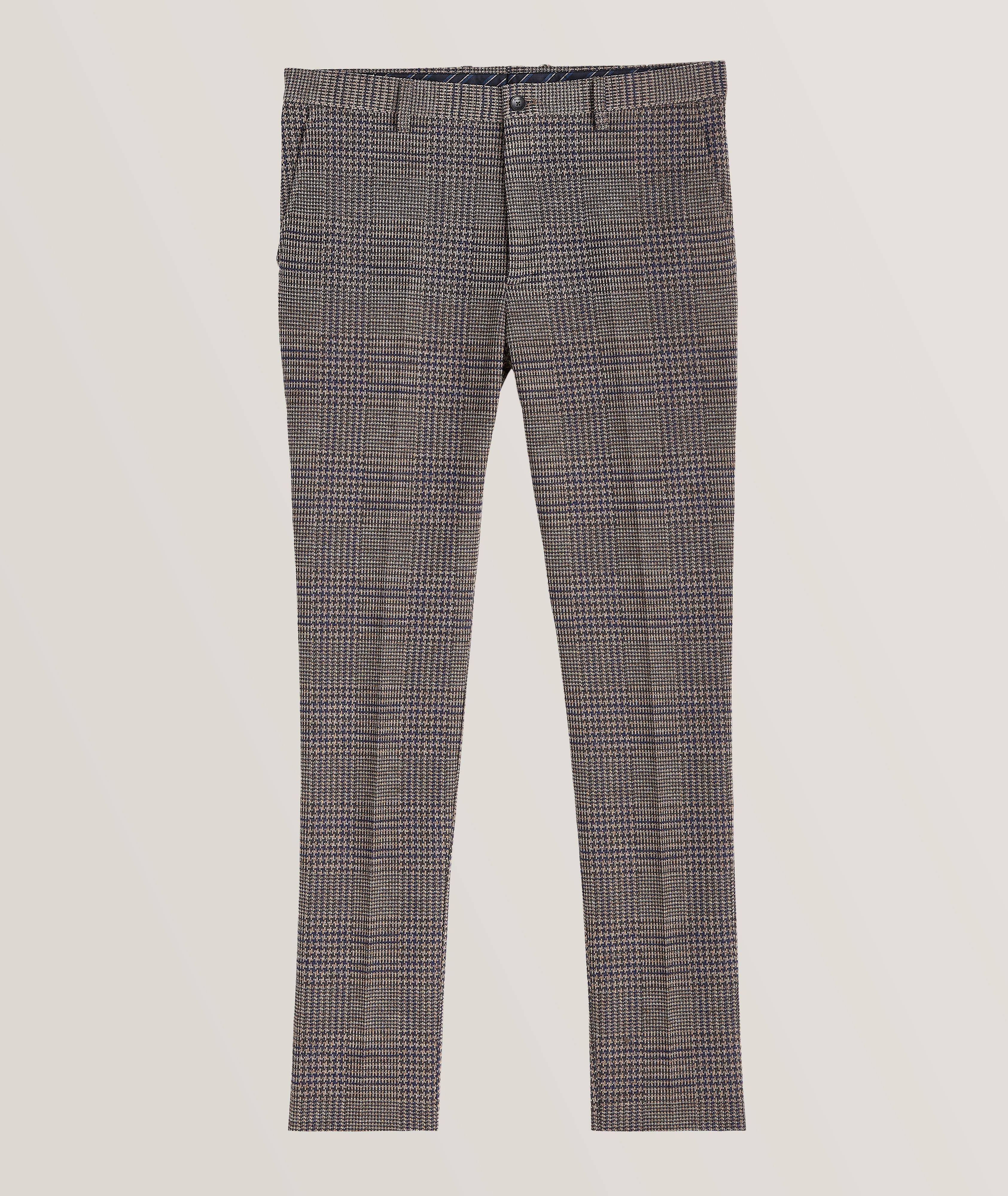Slim-Fit Checked Virgin Wool-Blend Trousers image 0