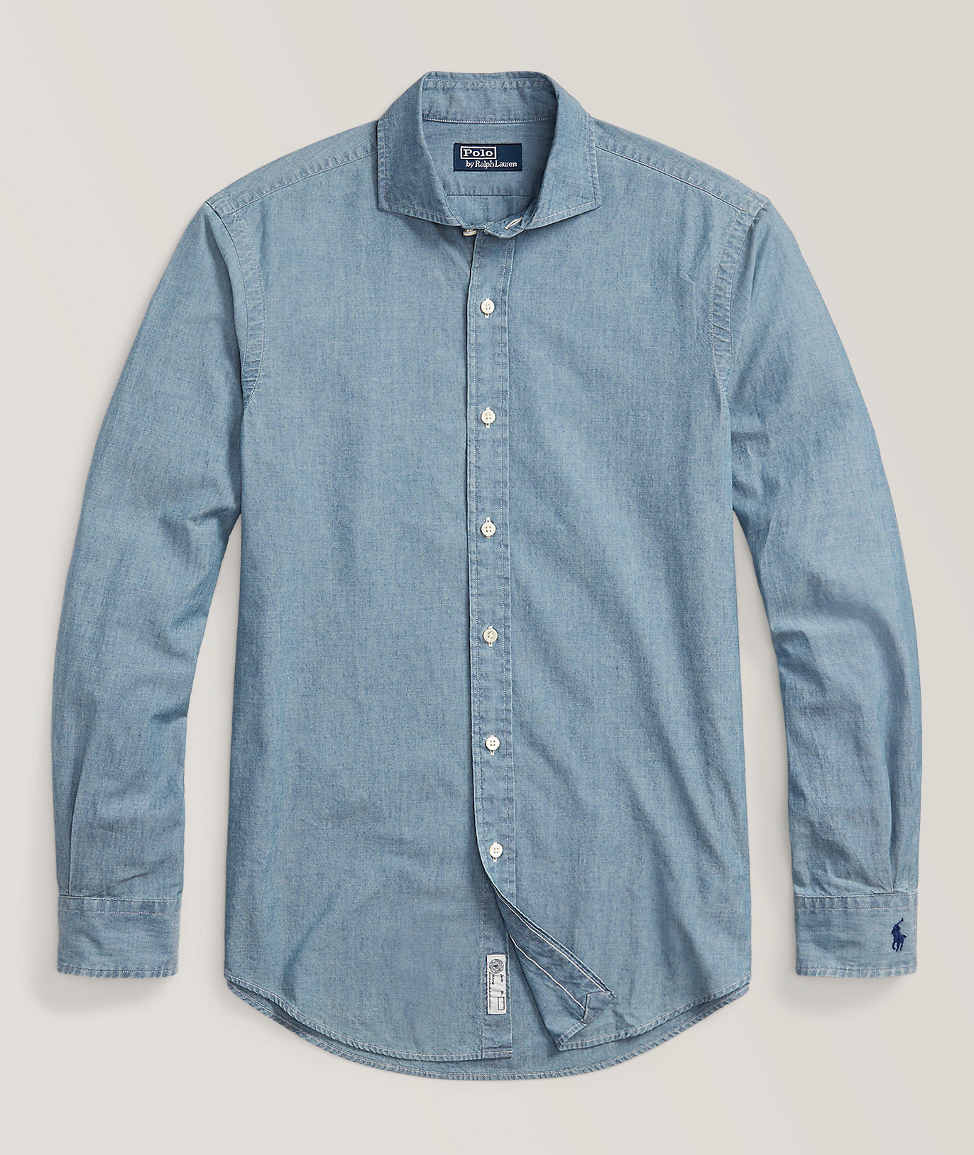 Polo denim button down sale