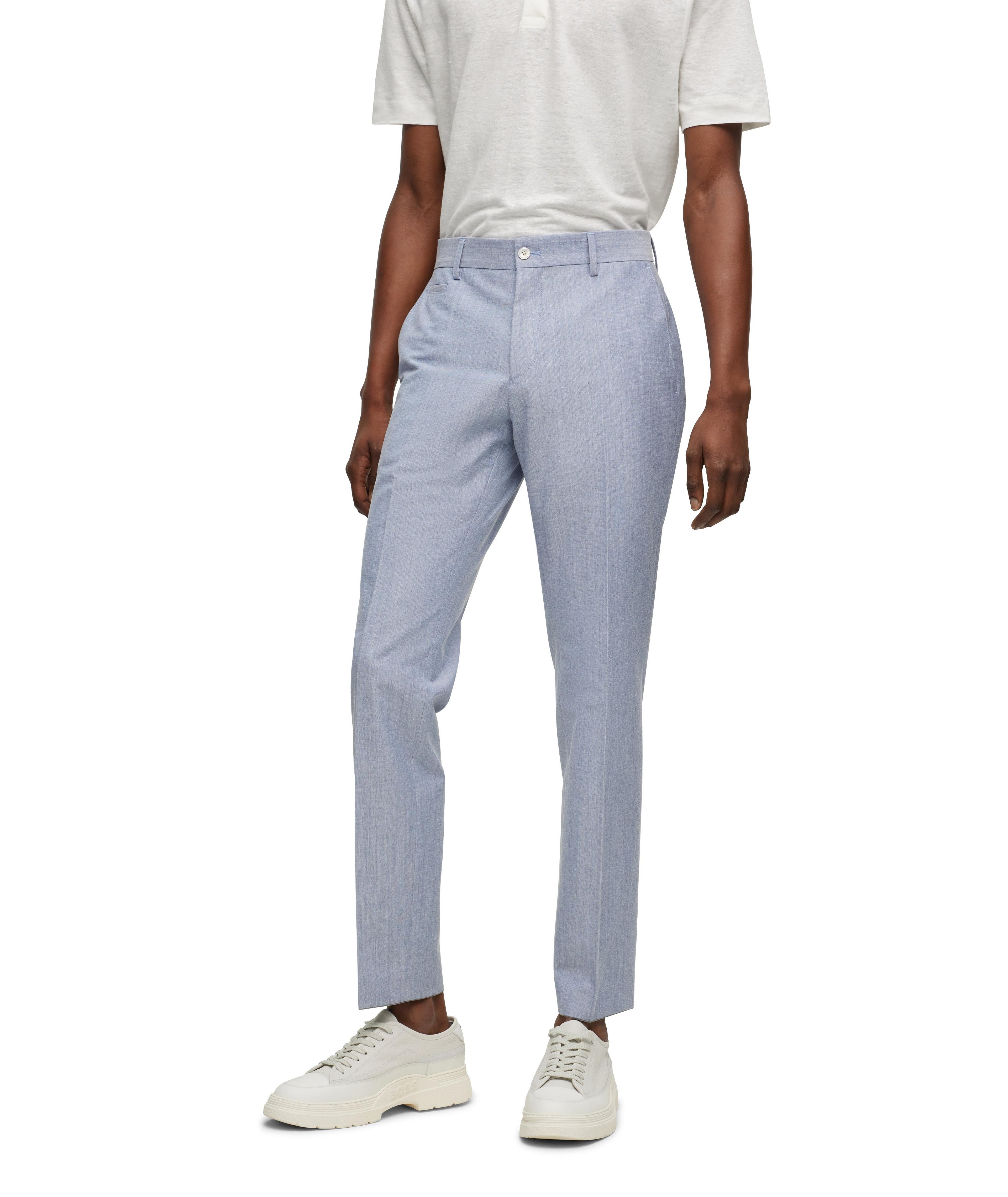 Pantalon de soirée en mélange de coton à petit motif image 2