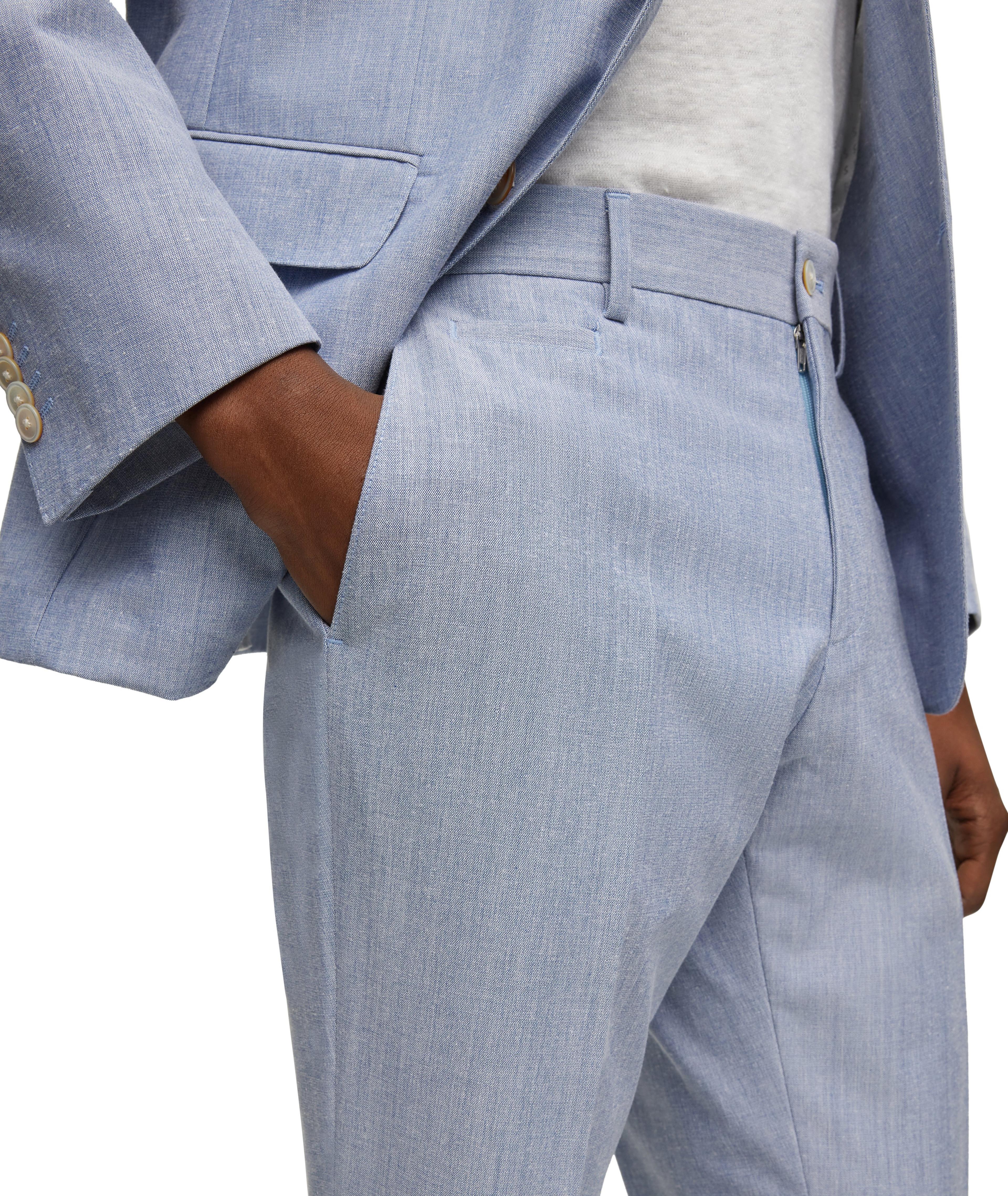 Pantalon de soirée en mélange de coton à petit motif image 4