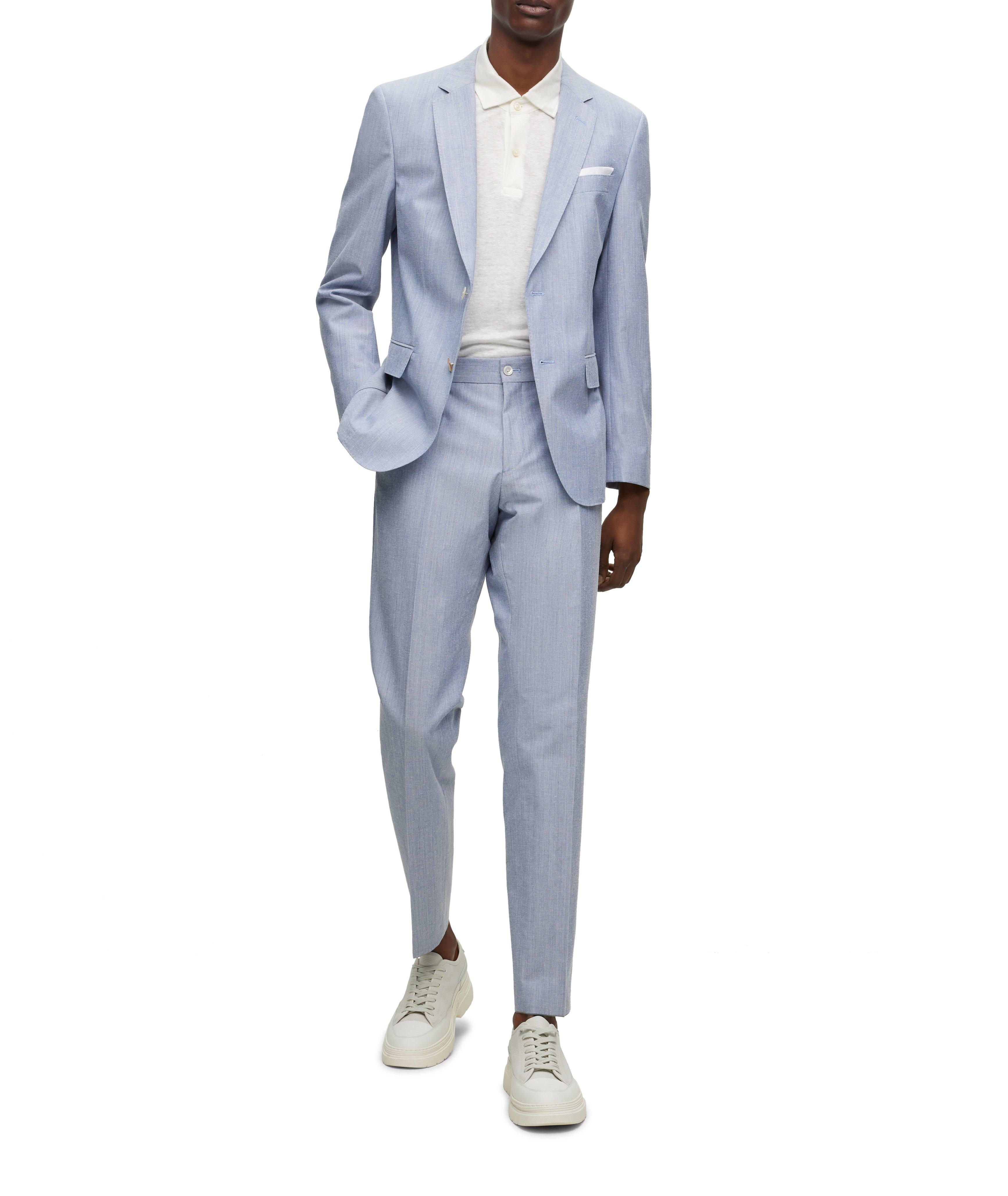 Pantalon de soirée en mélange de coton à petit motif image 5