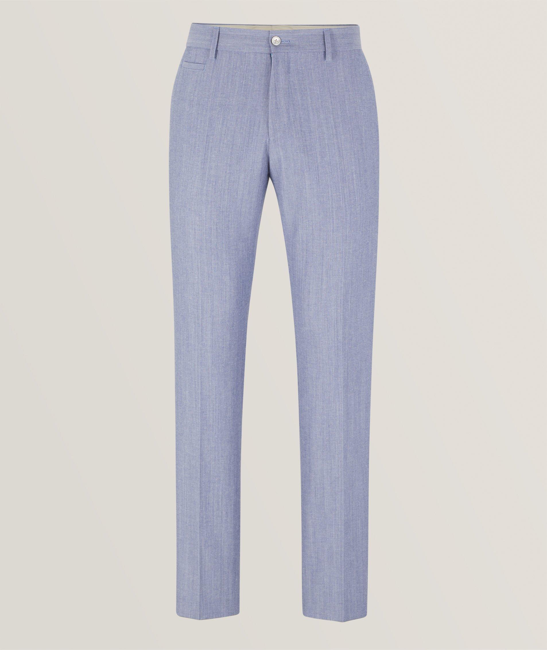 Pantalon de soirée en mélange de coton à petit motif image 0