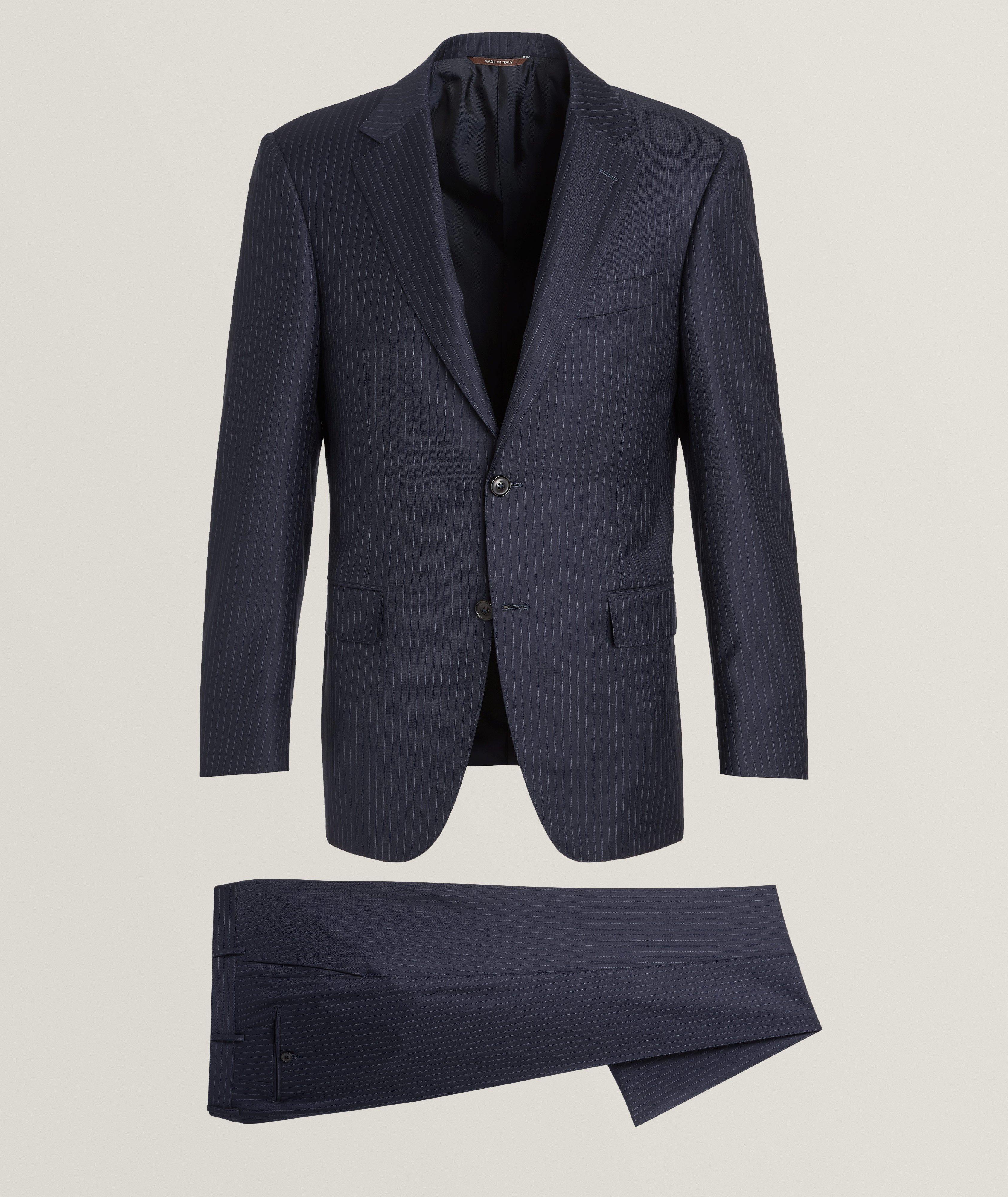 Contemporary Line Pinstripe Wool Suit image 0