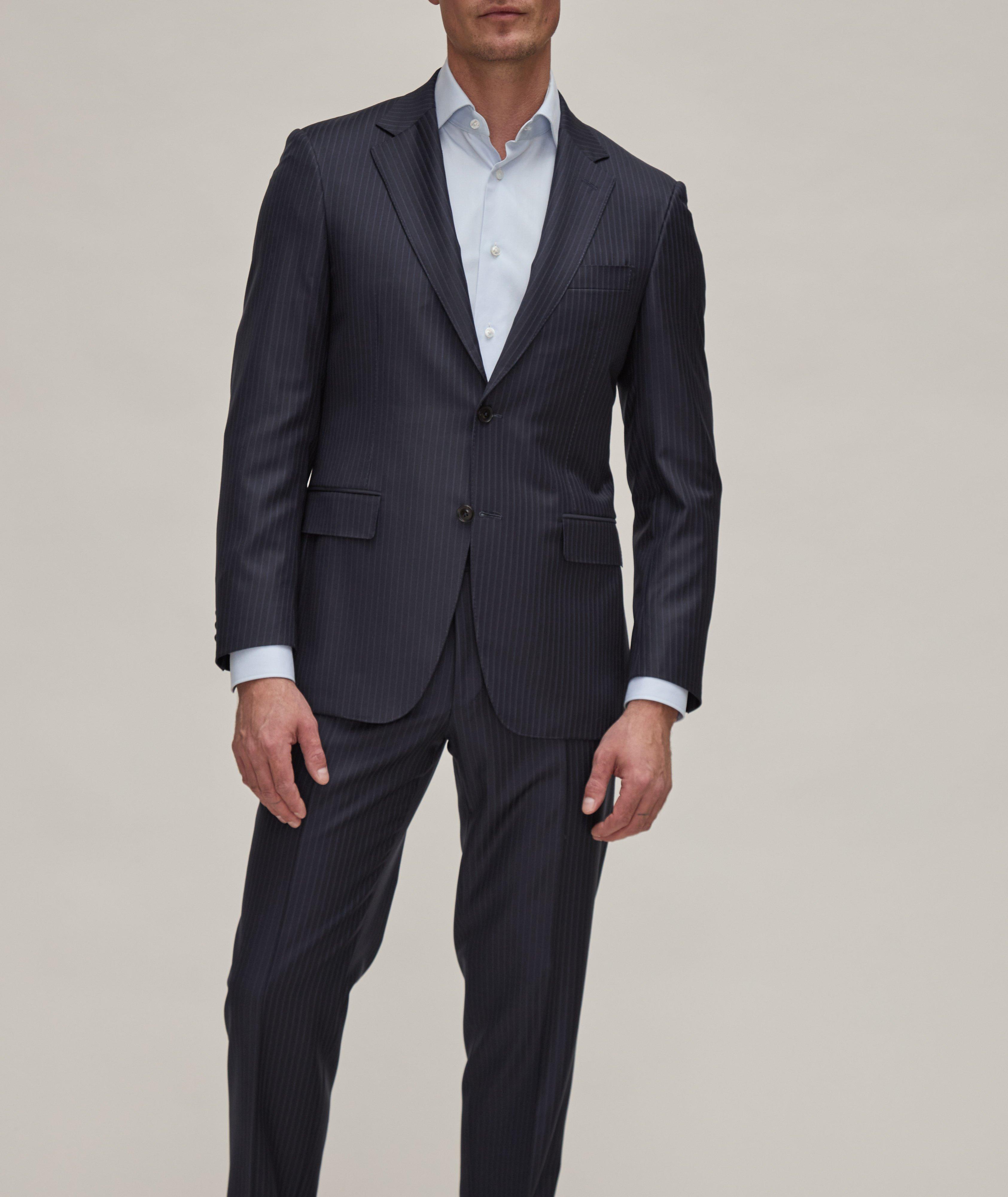 Contemporary Line Pinstripe Wool Suit image 1